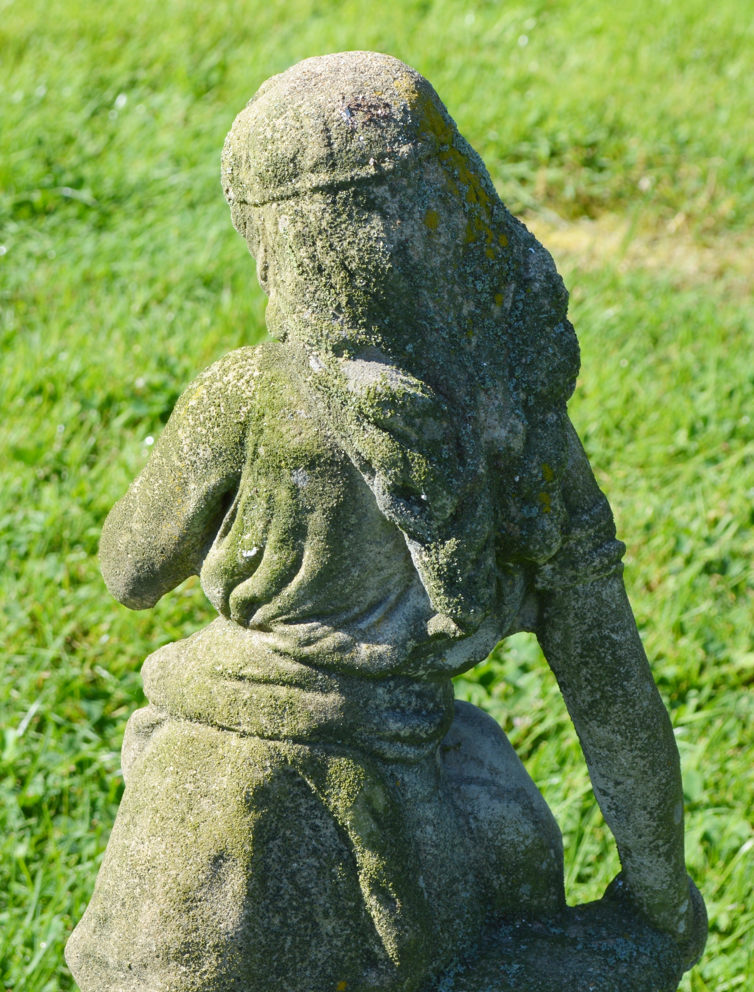 Concrete Yard Statue of Young Woman