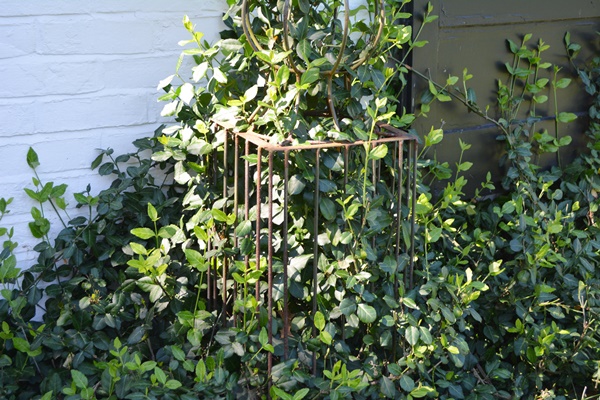 Two Tall Metal Garden Topiary Forms
