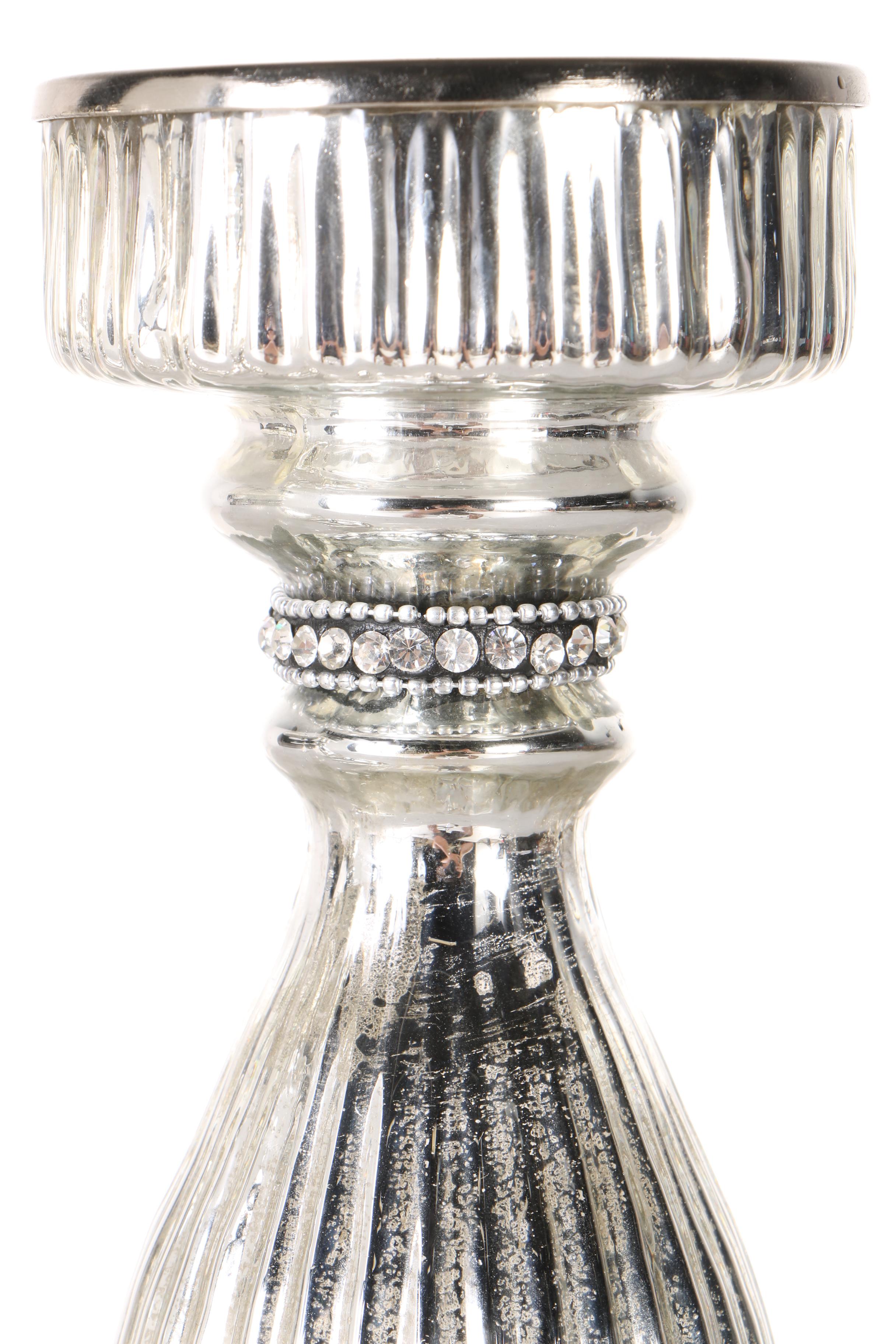 Ashland Mercury Glass Pillar Candle Holders