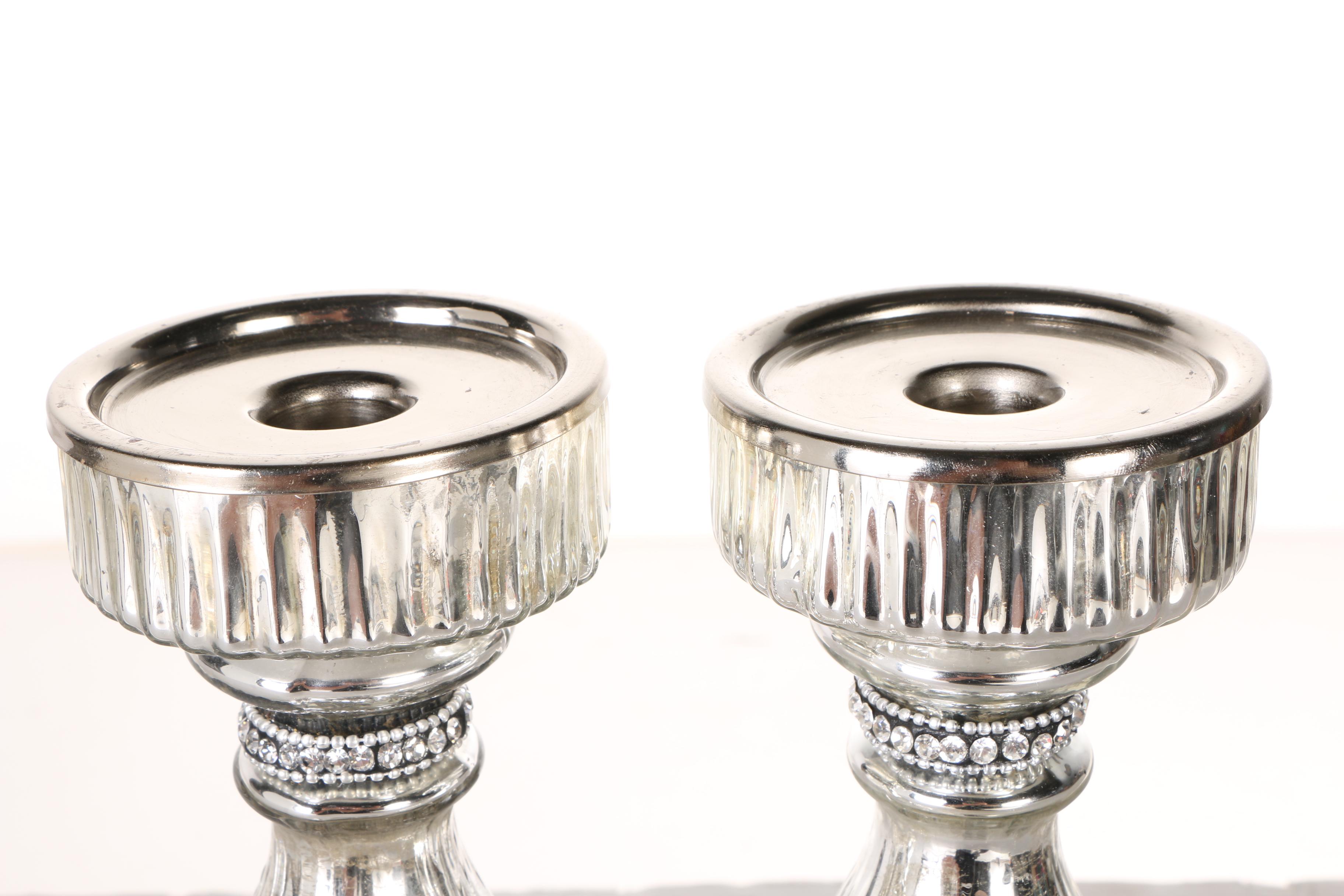Ashland Mercury Glass Pillar Candle Holders