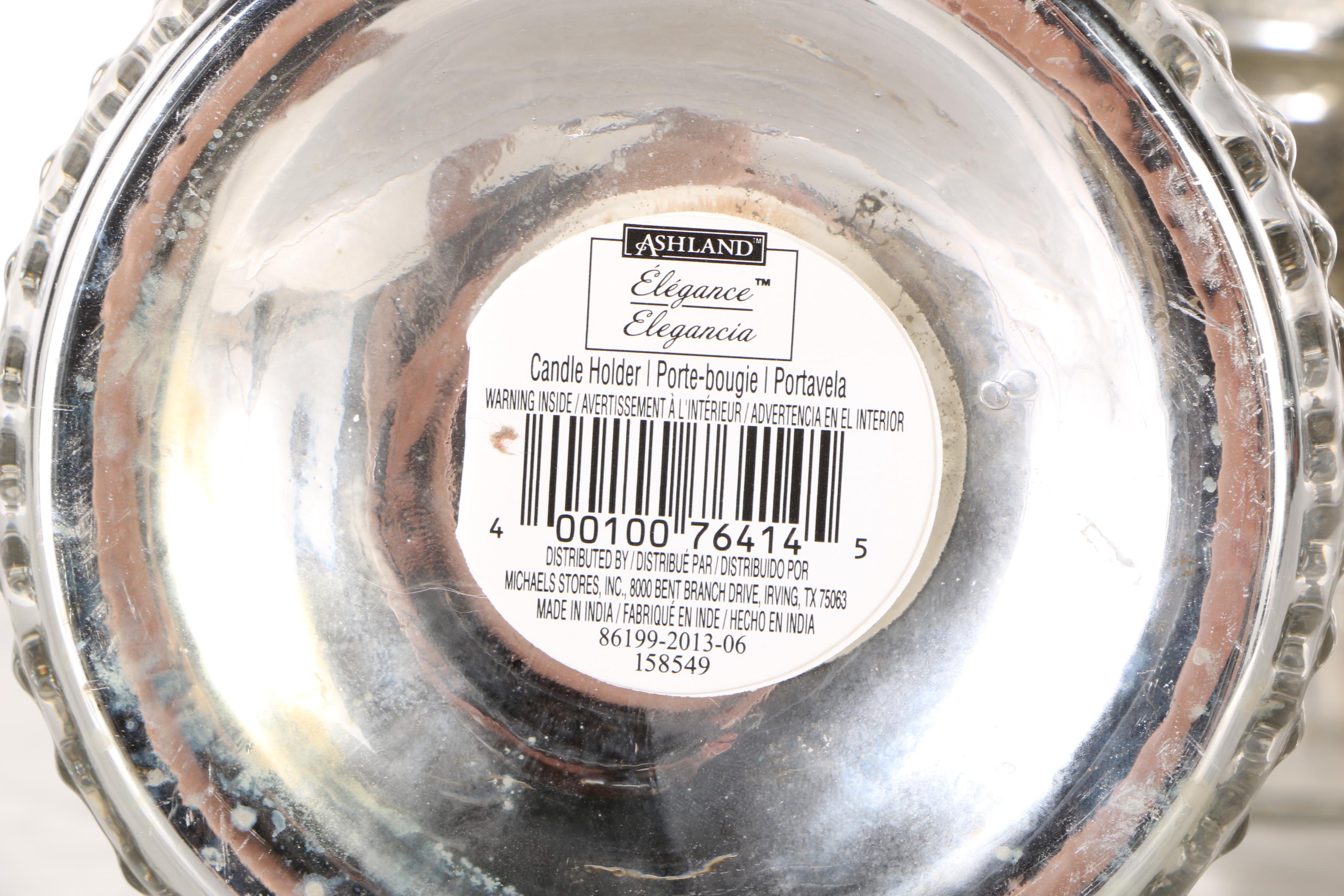 Ashland Mercury Glass Pillar Candle Holders