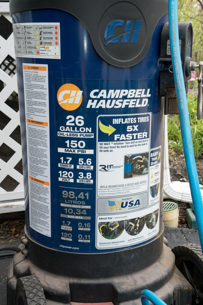 Campbell Hausfield Air Compressor and Husky Air Tool Set