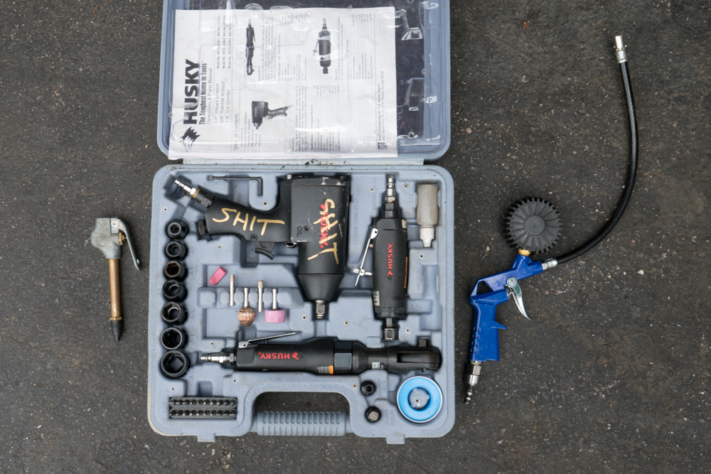 Campbell Hausfield Air Compressor and Husky Air Tool Set