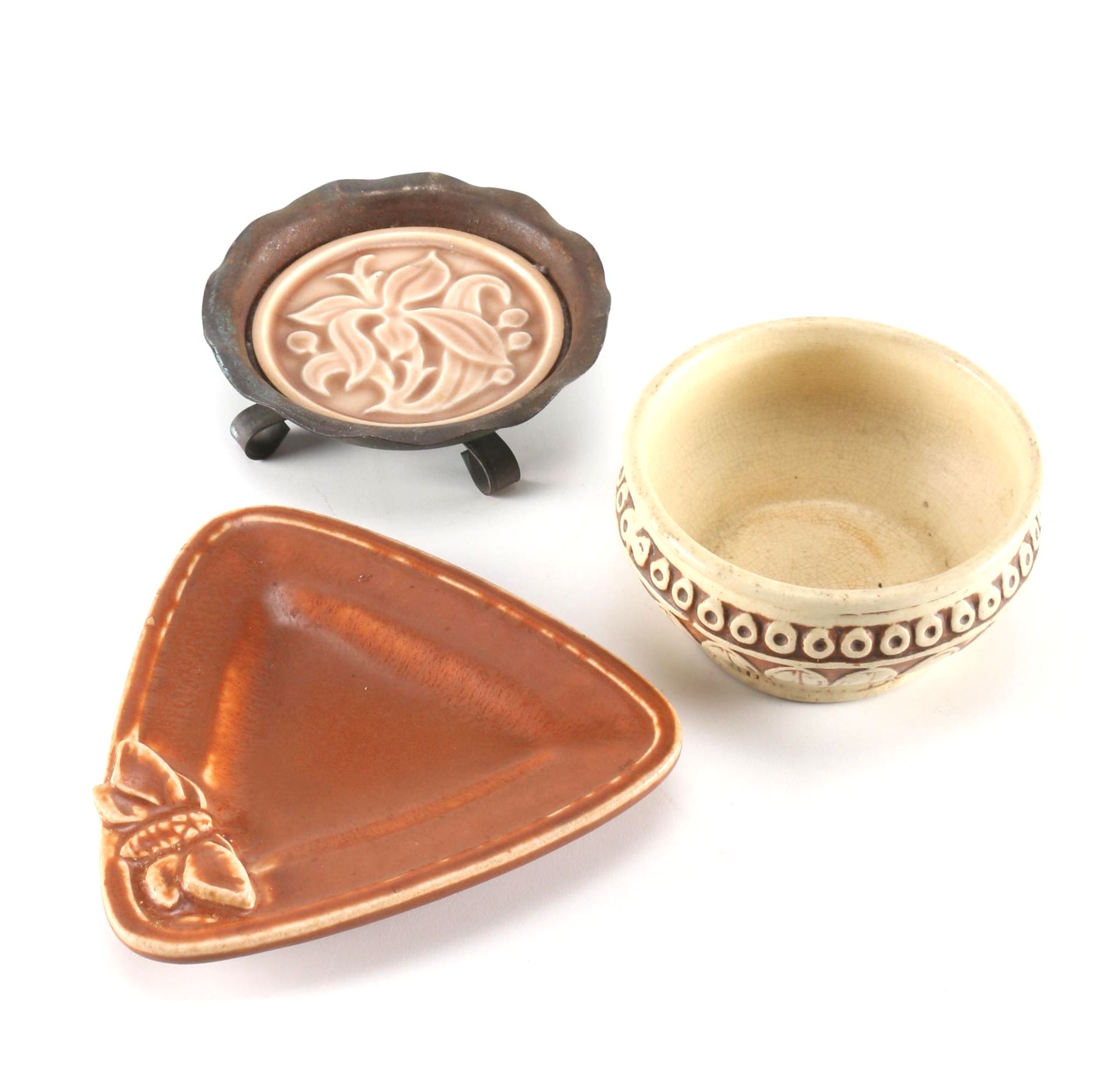 Selection of Art Pottery Including Rookwood "Moth"