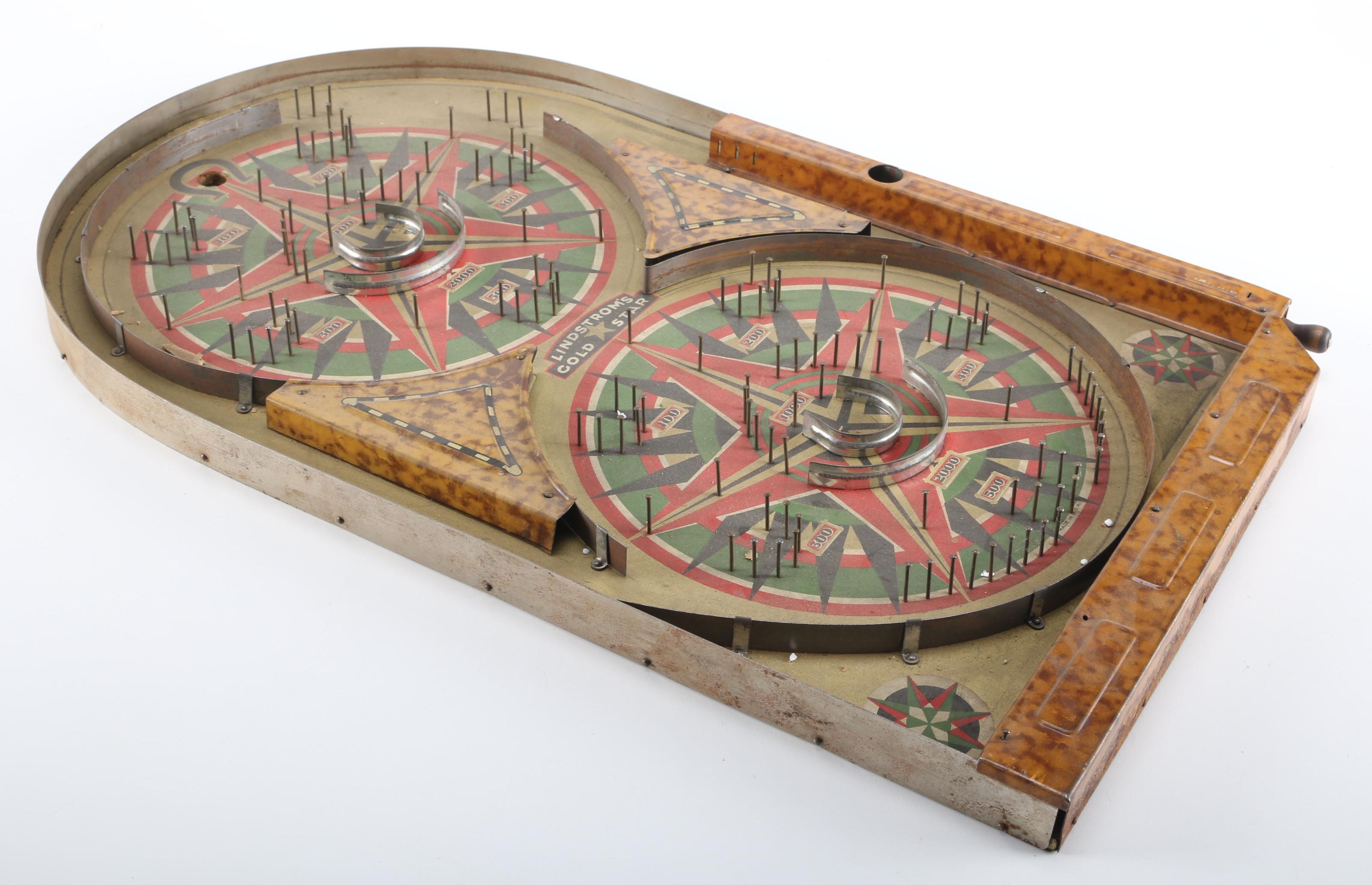1934 Lindstrom "Gold Star" Bagatelle Tabletop Game