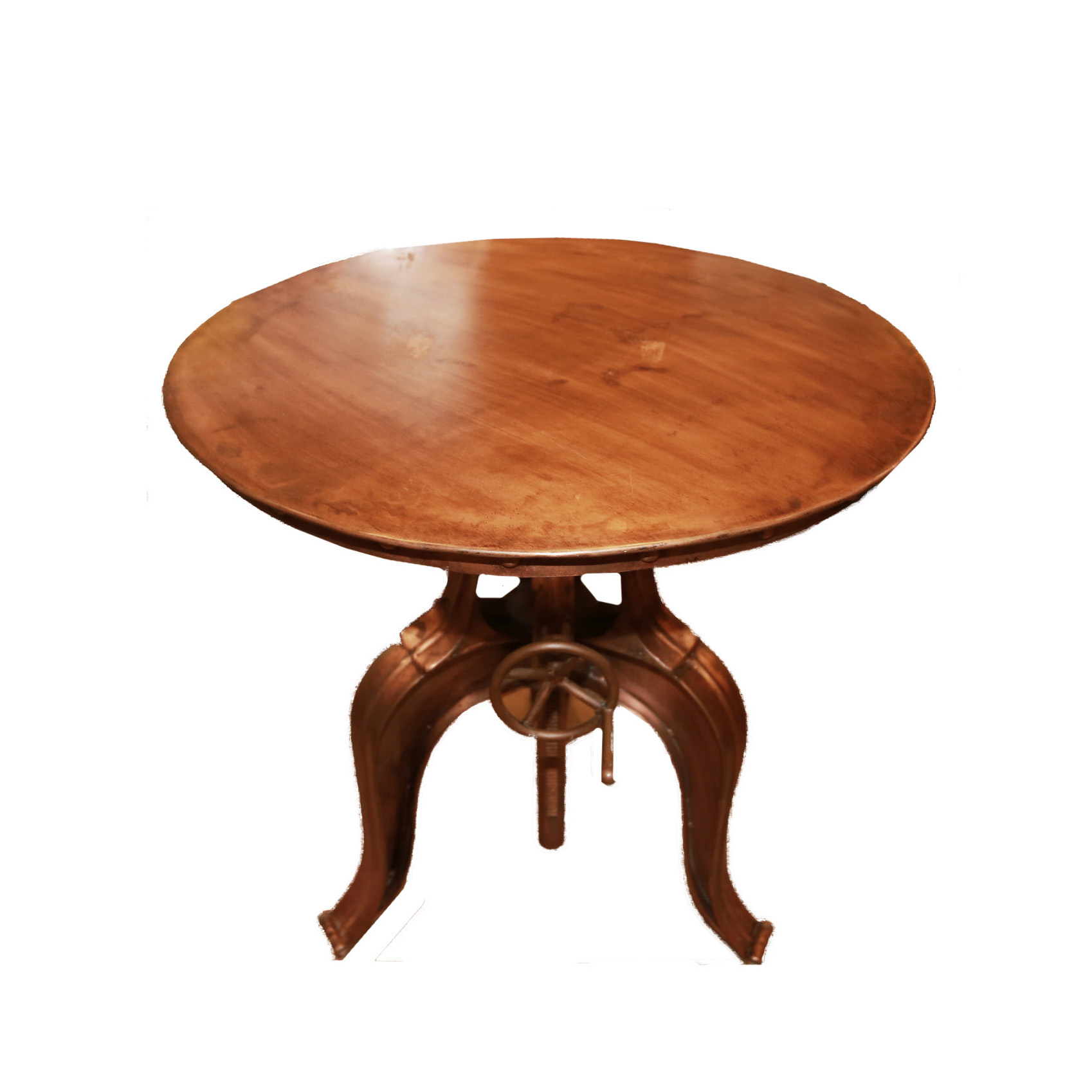 Contemporary Steampunk Inspired Metal Side Table