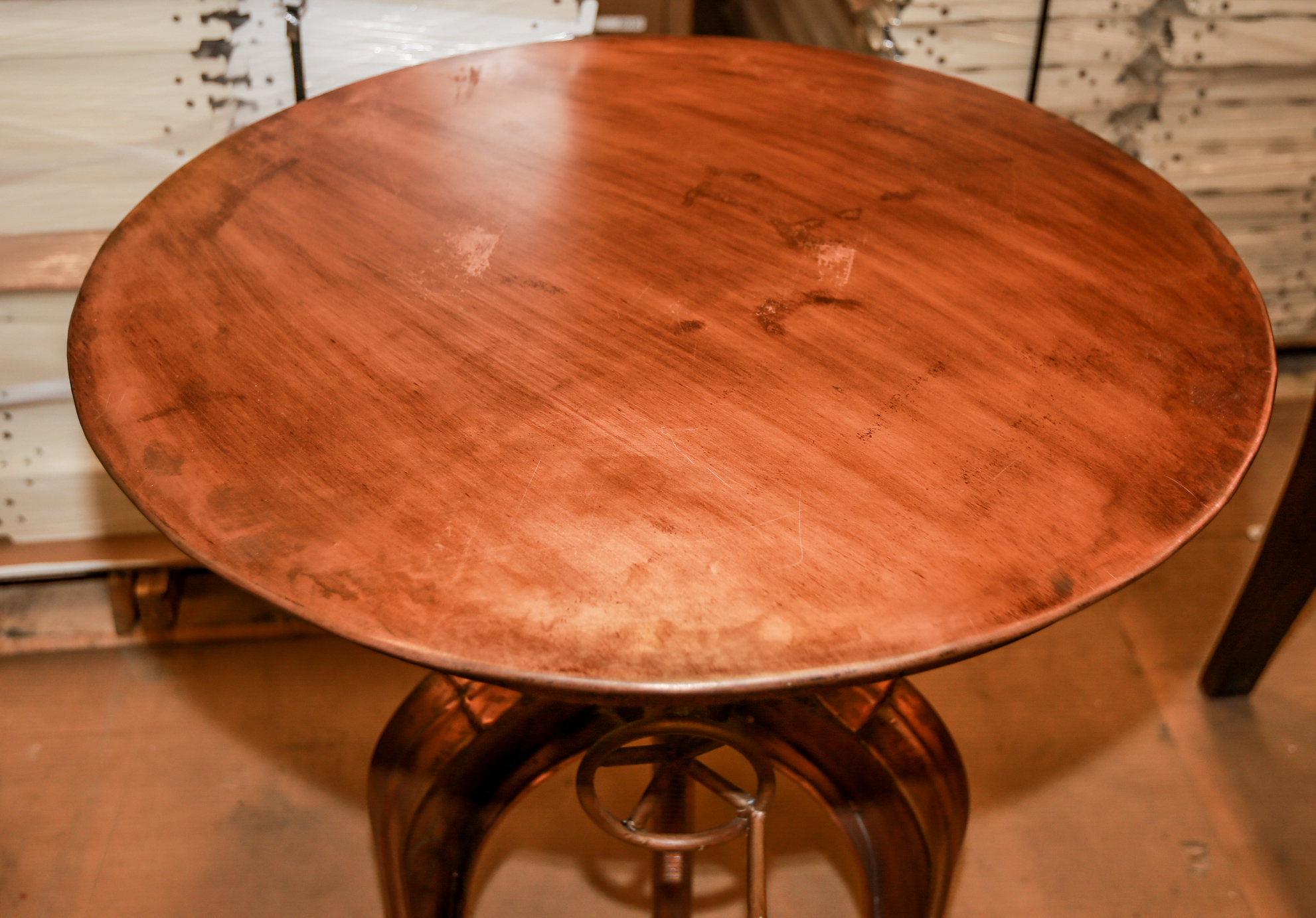 Contemporary Steampunk Inspired Metal Side Table