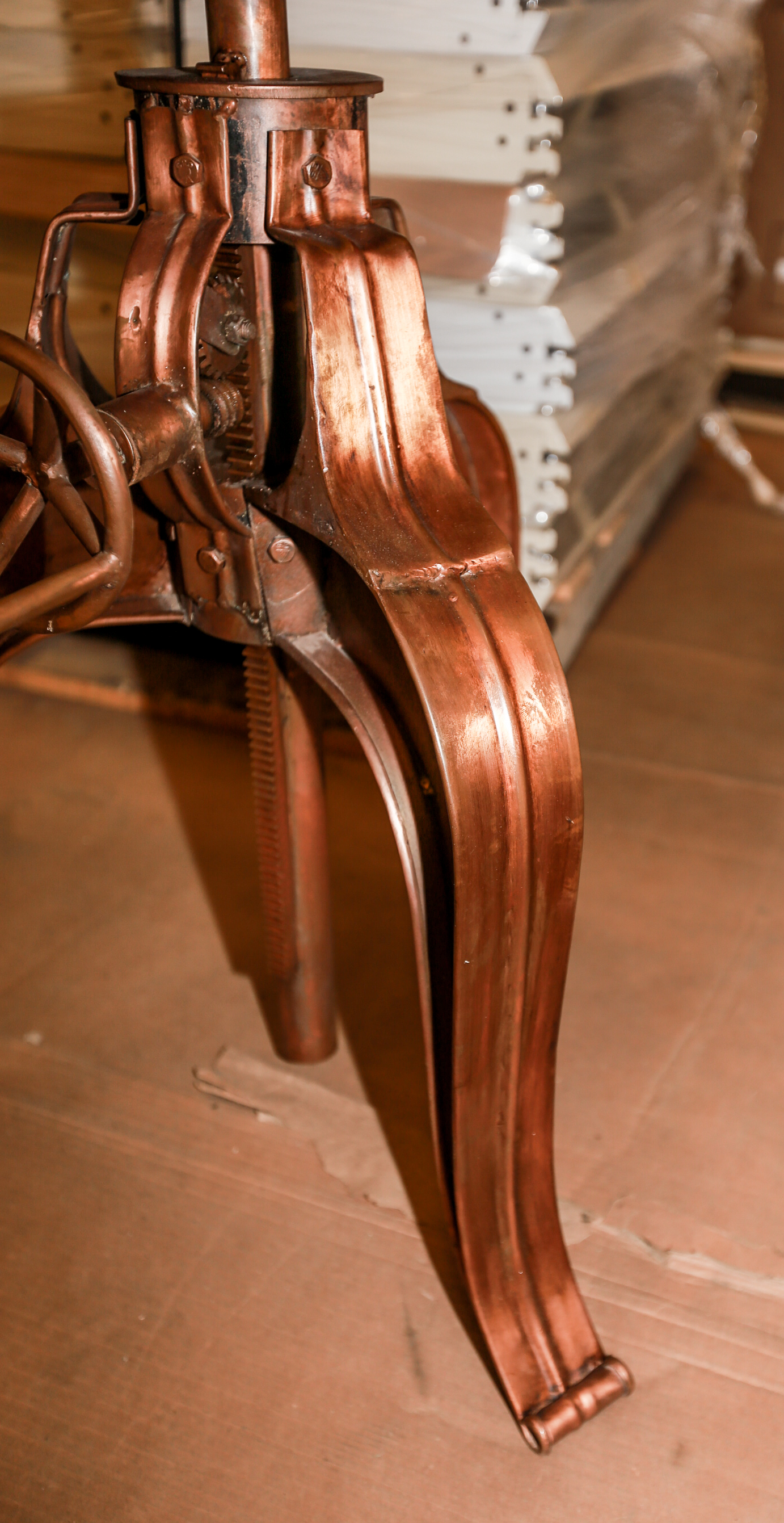 Contemporary Steampunk Inspired Metal Side Table
