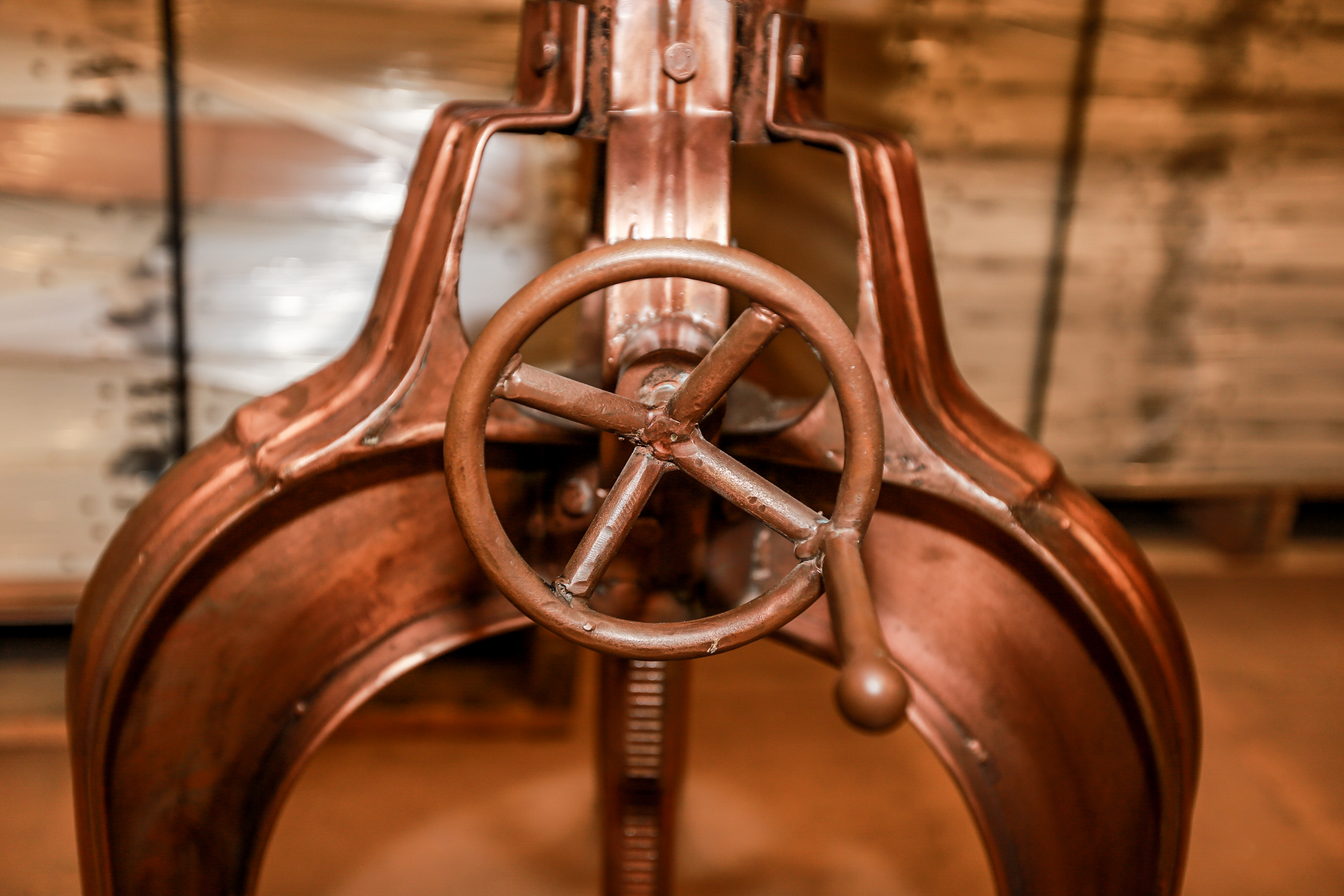 Contemporary Steampunk Inspired Metal Side Table