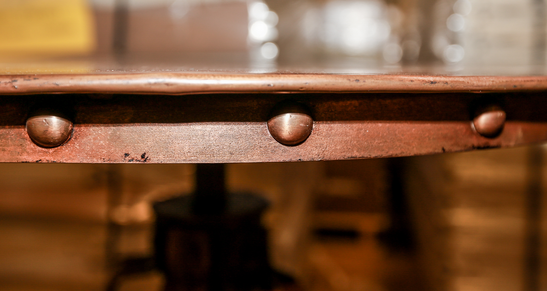Contemporary Steampunk Inspired Metal Side Table
