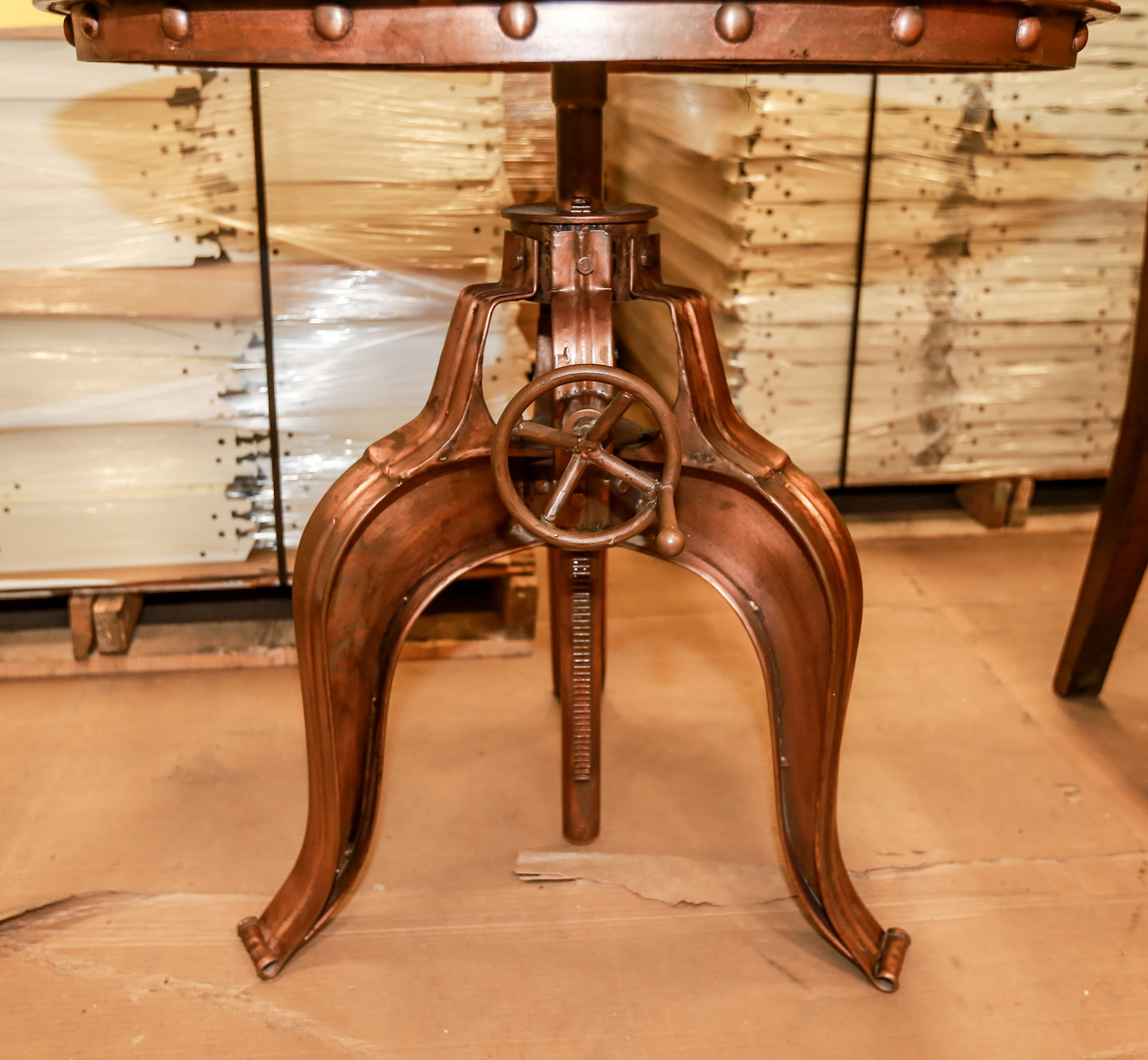 Contemporary Steampunk Inspired Metal Side Table