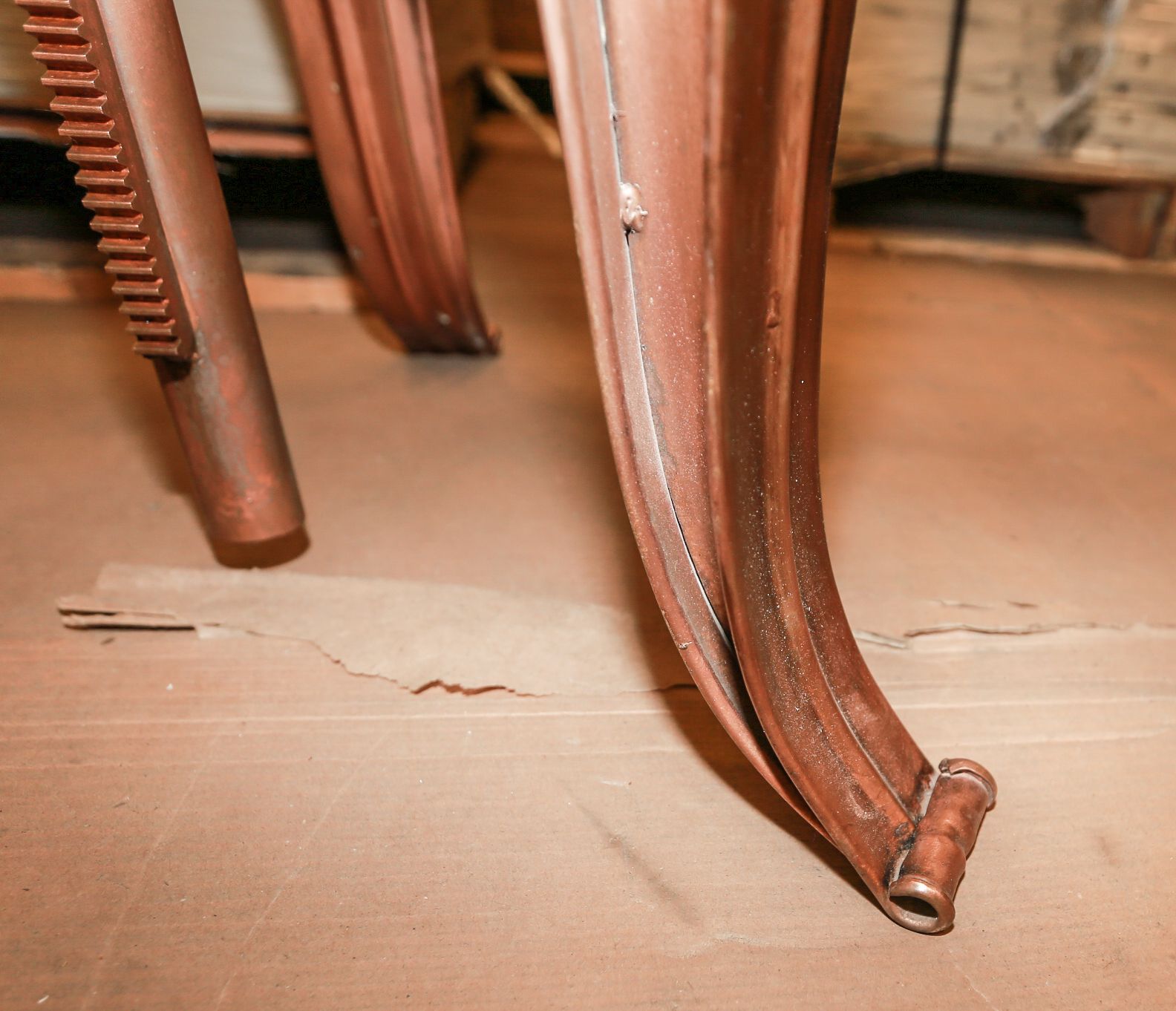Contemporary Steampunk Inspired Metal Side Table