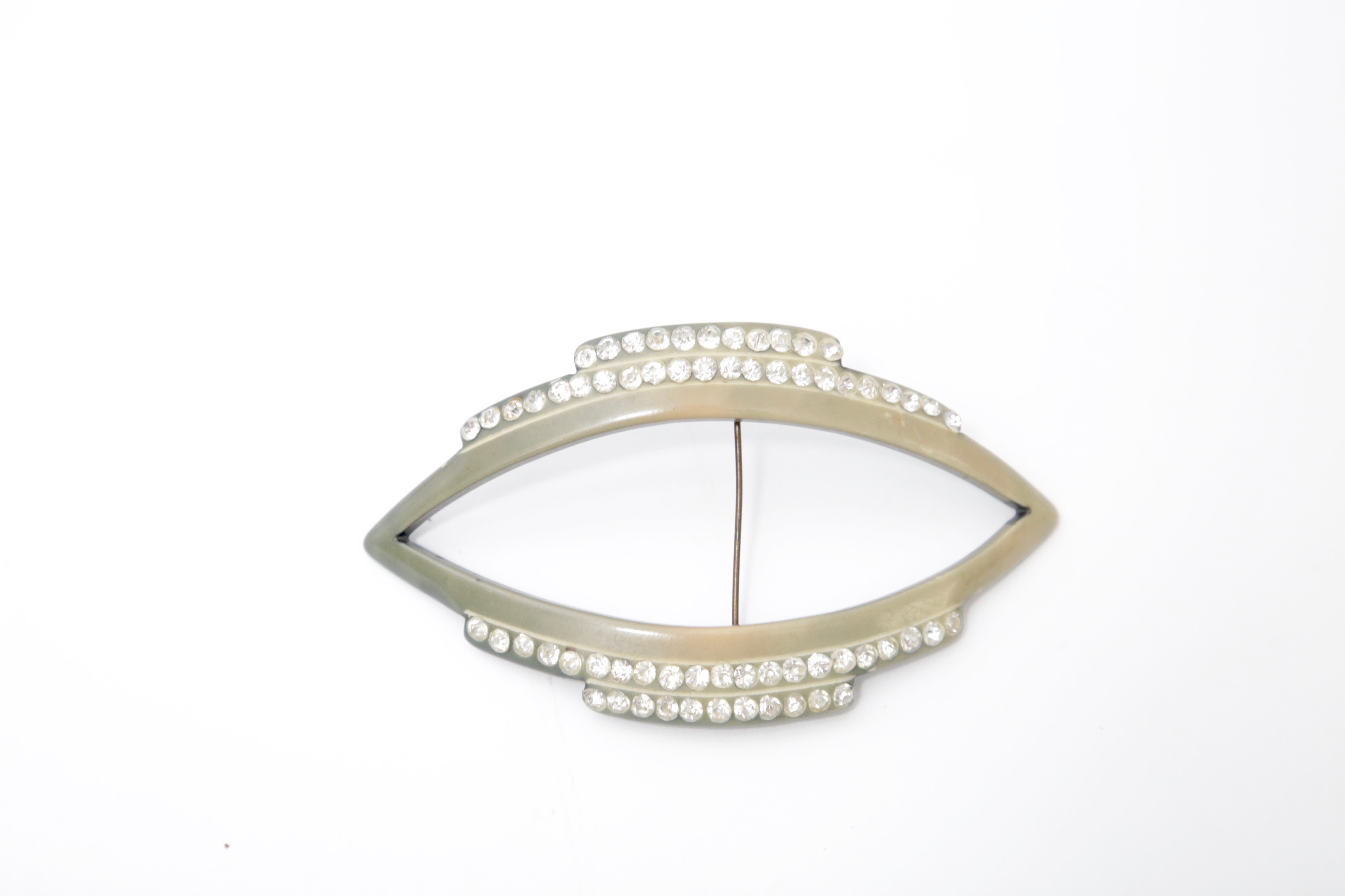 Rhinestone Belt and Bakelite Pin