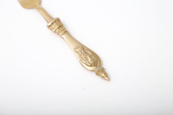 Brass Tone Elephant Embossed Flatware