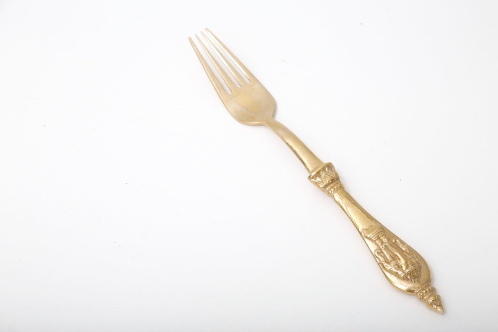 Brass Tone Elephant Embossed Flatware