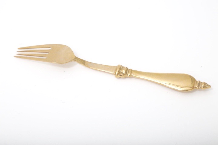 Brass Tone Elephant Embossed Flatware