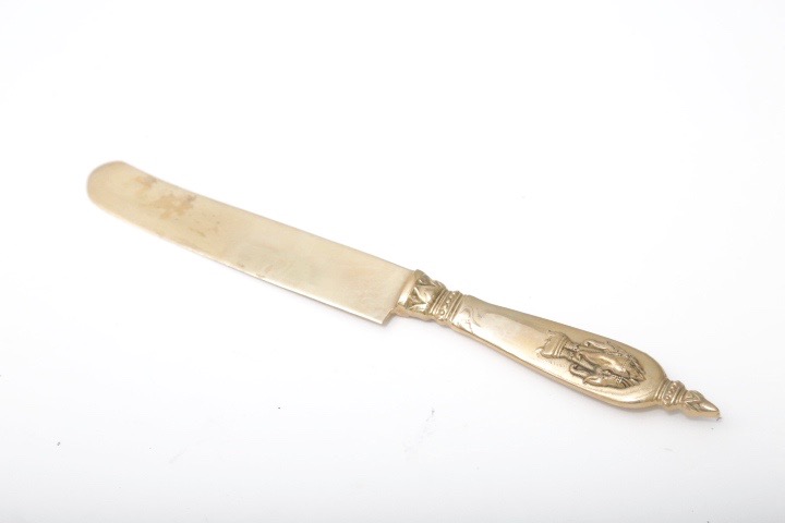 Brass Tone Elephant Embossed Flatware