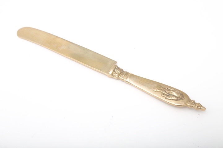 Brass Tone Elephant Embossed Flatware