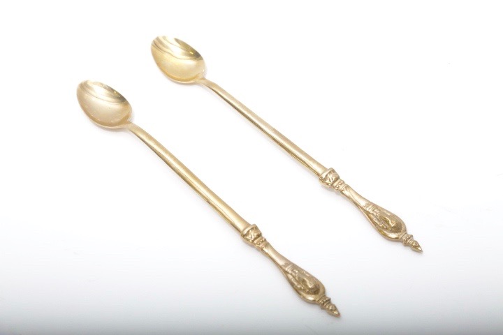 Brass Tone Elephant Embossed Flatware