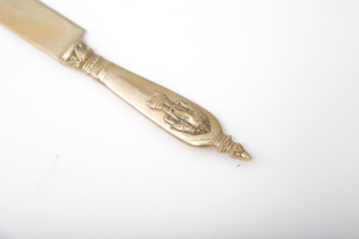 Brass Tone Elephant Embossed Flatware