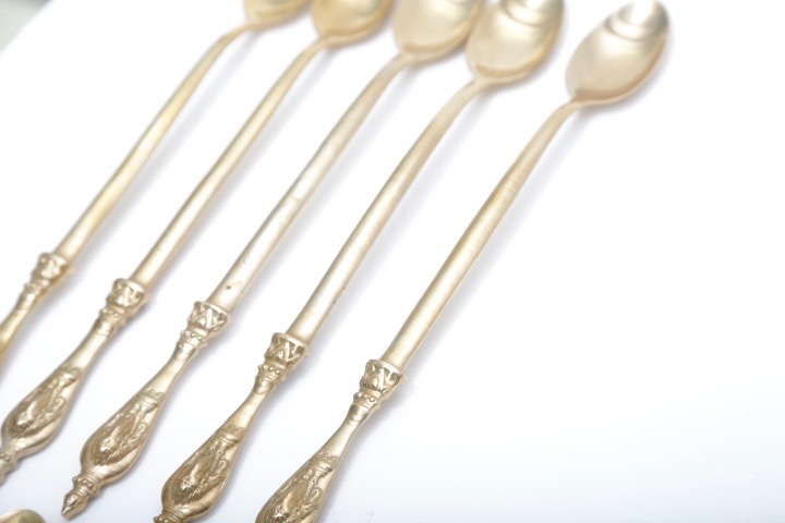 Brass Tone Elephant Embossed Flatware