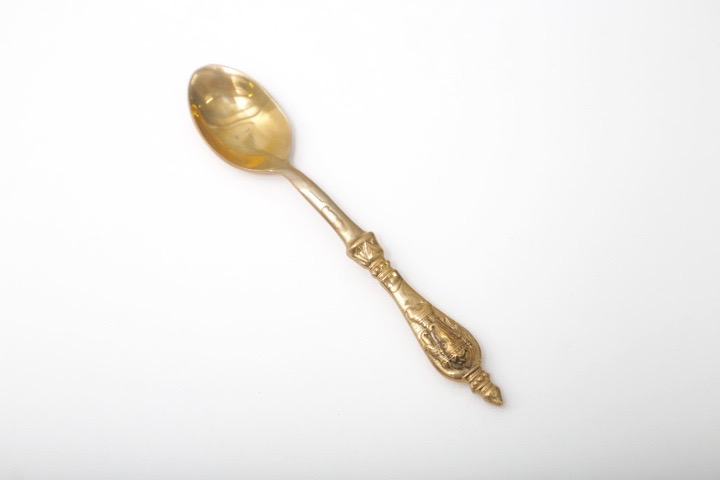 Brass Tone Elephant Embossed Flatware