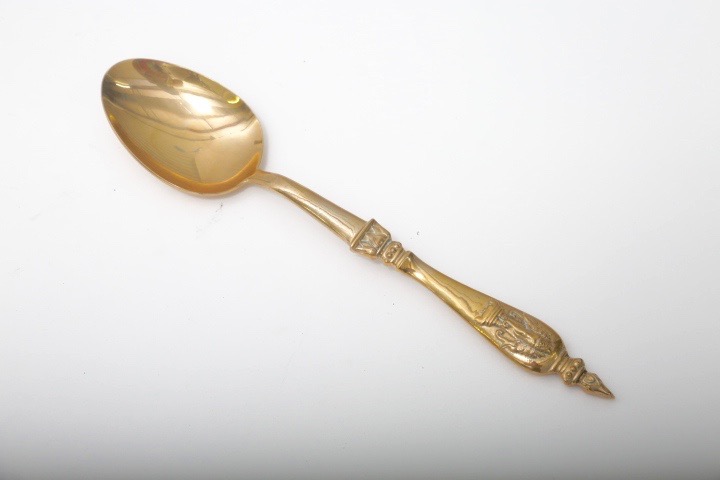 Brass Tone Elephant Embossed Flatware