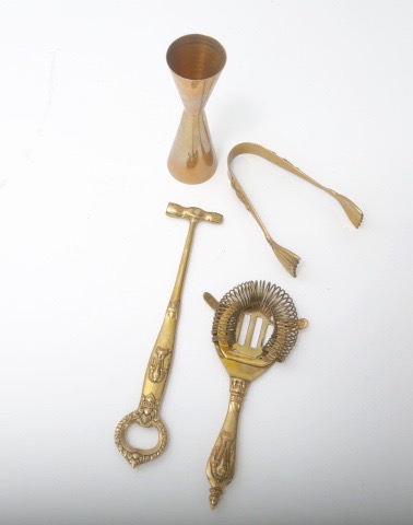 Brass Tone Elephant Embossed Flatware