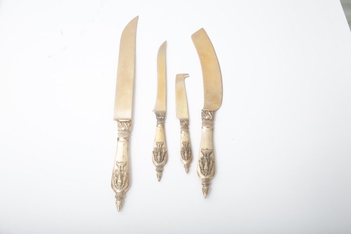 Brass Tone Elephant Embossed Flatware