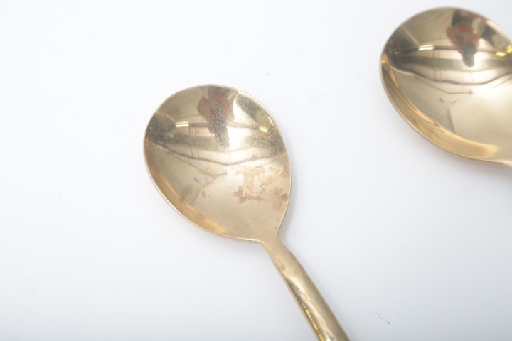 Brass Tone Elephant Embossed Flatware