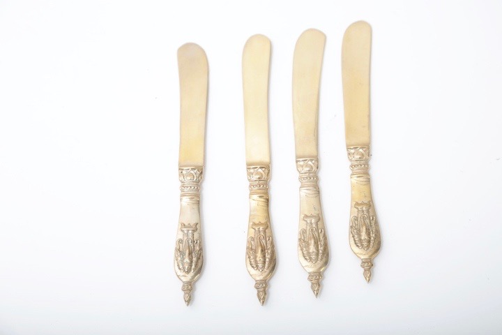 Brass Tone Elephant Embossed Flatware