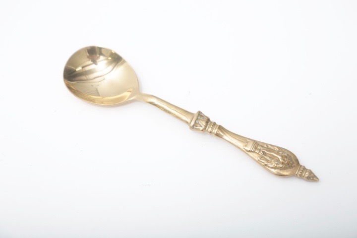 Brass Tone Elephant Embossed Flatware