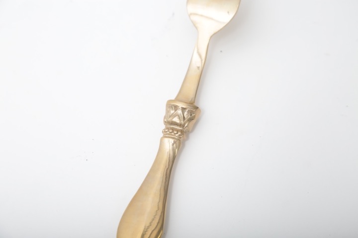 Brass Tone Elephant Embossed Flatware
