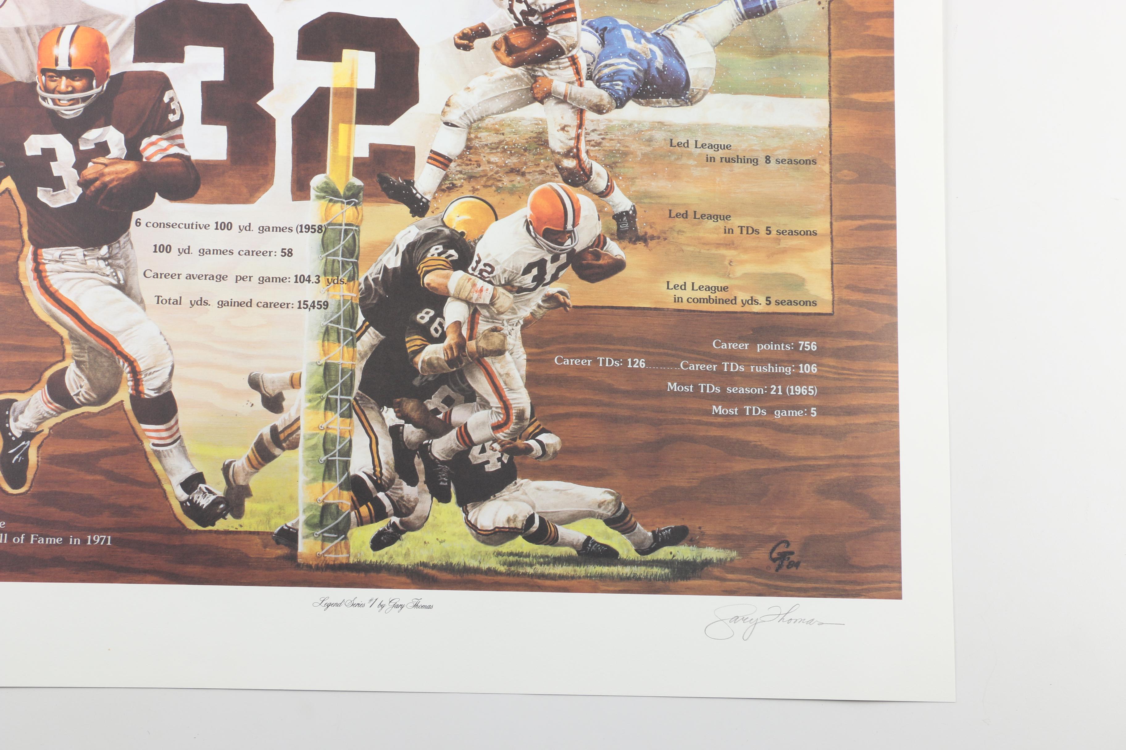 Jim Brown Autographed Gary Thomas Limited Edition Offset Lithograph "Legend Series #1"