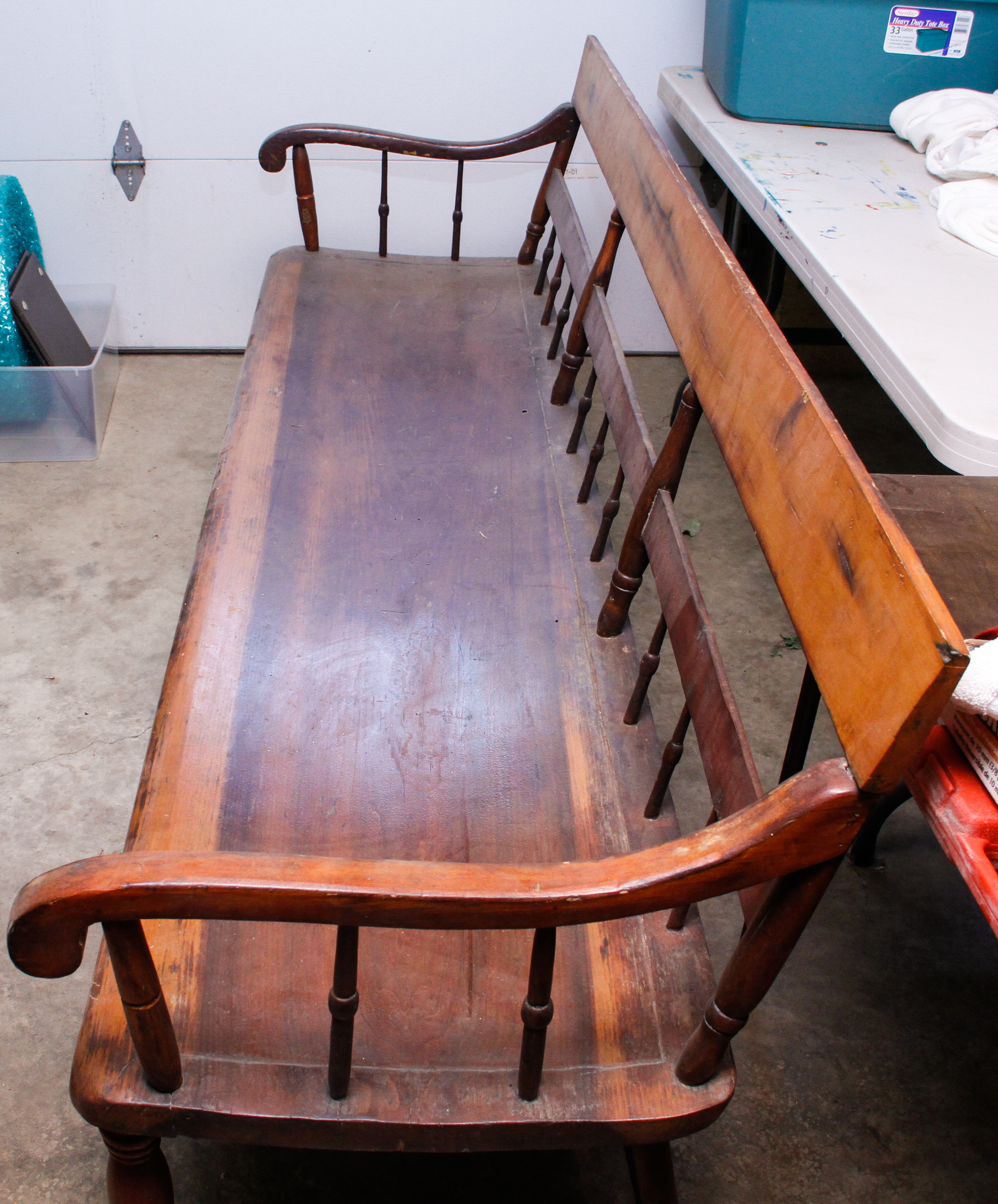 Country Sheraton Style Deacon's Bench