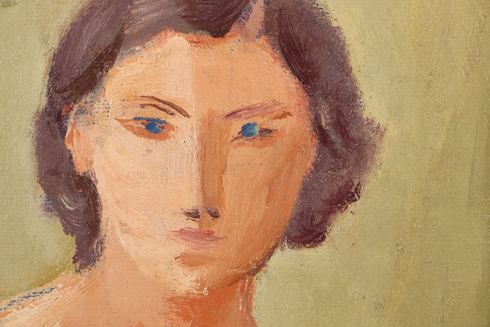 Edgar Yaeger Oil Painting on Canvas Portrait of a Seated Nude