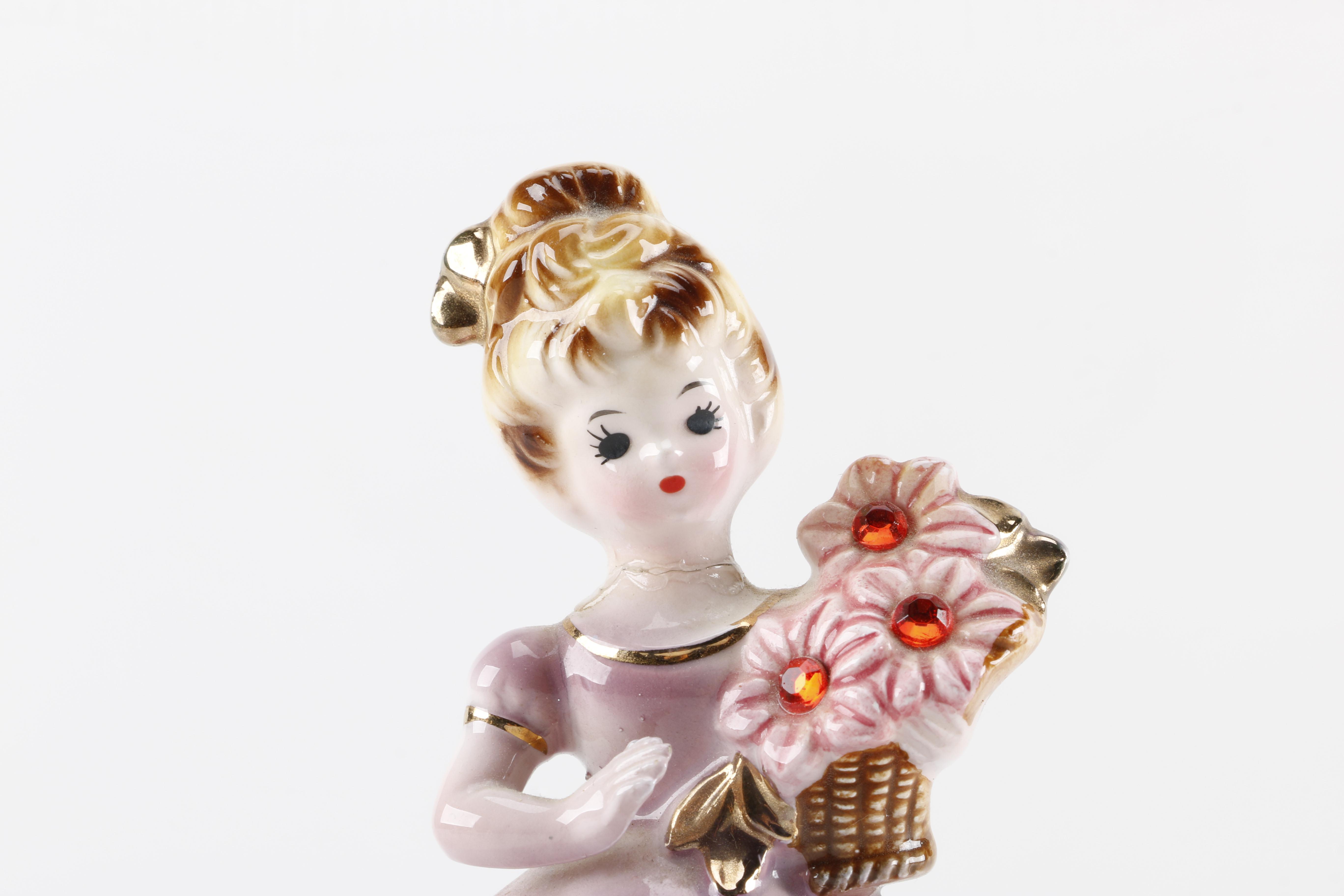 Circa 1960s Josef Originals Porcelain Birthstone Figurines