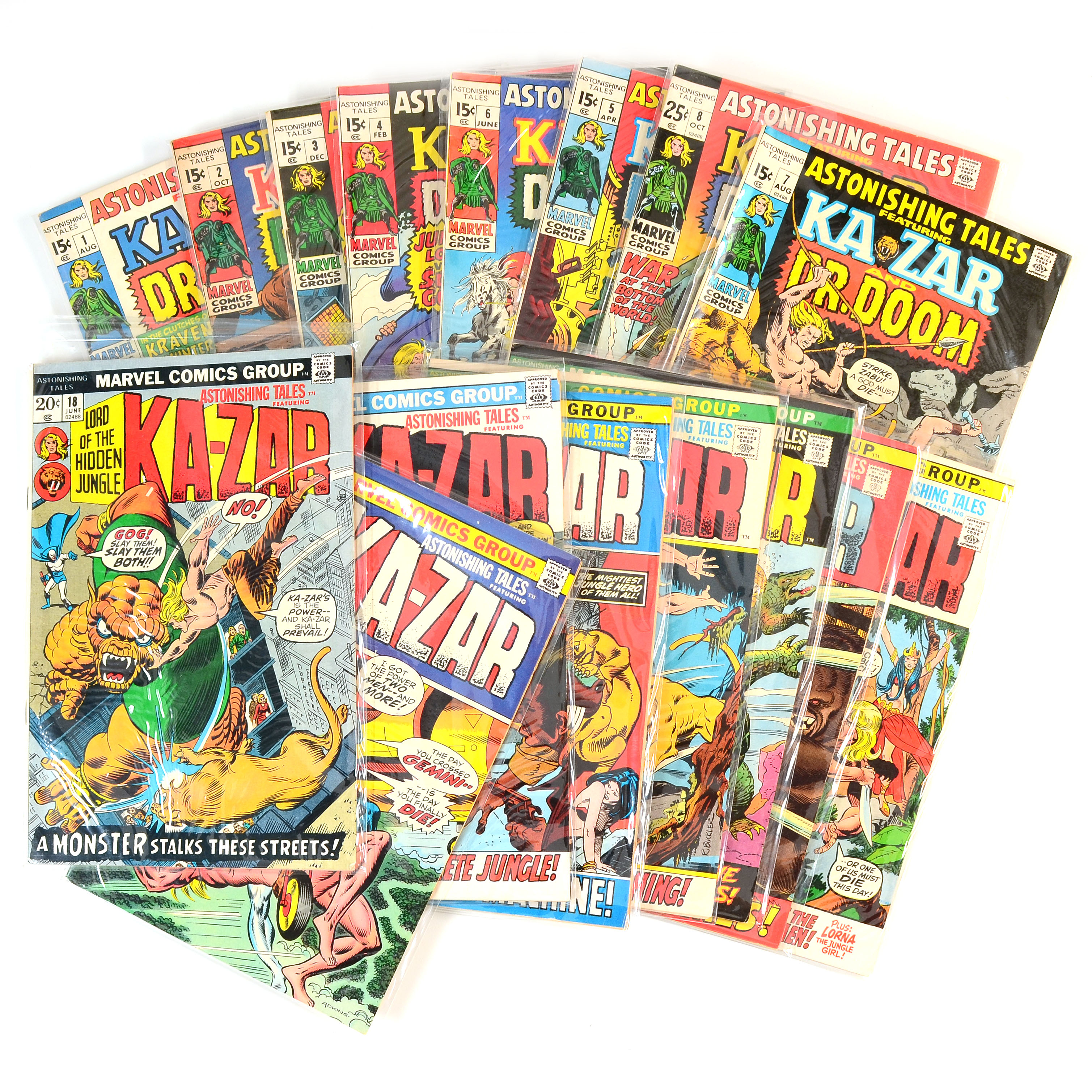 Near Sequential Set of Bronze Age “Astonishing Tales” Comics