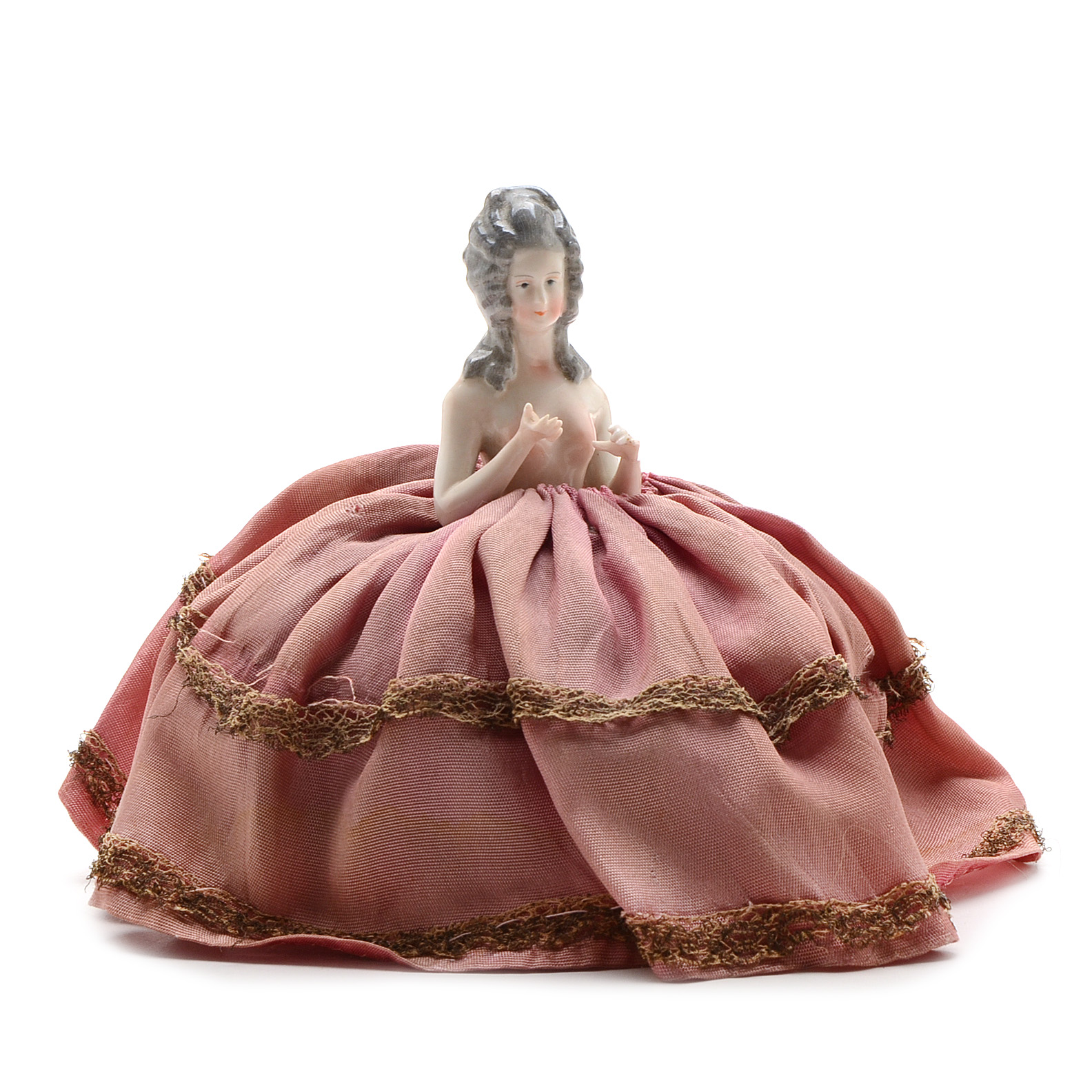 Art Deco Porcelain Half Doll Pin Cushion