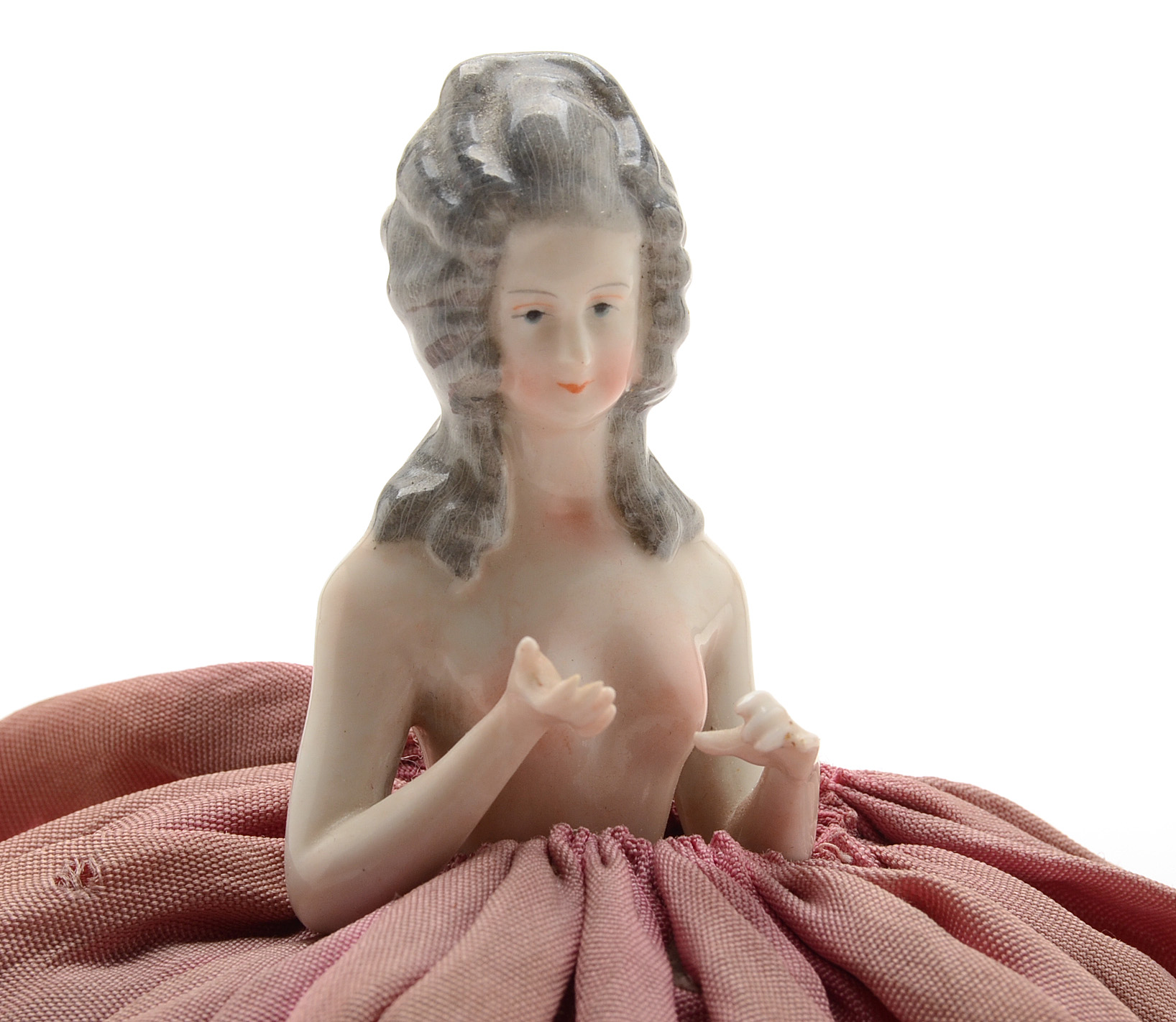 Art Deco Porcelain Half Doll Pin Cushion