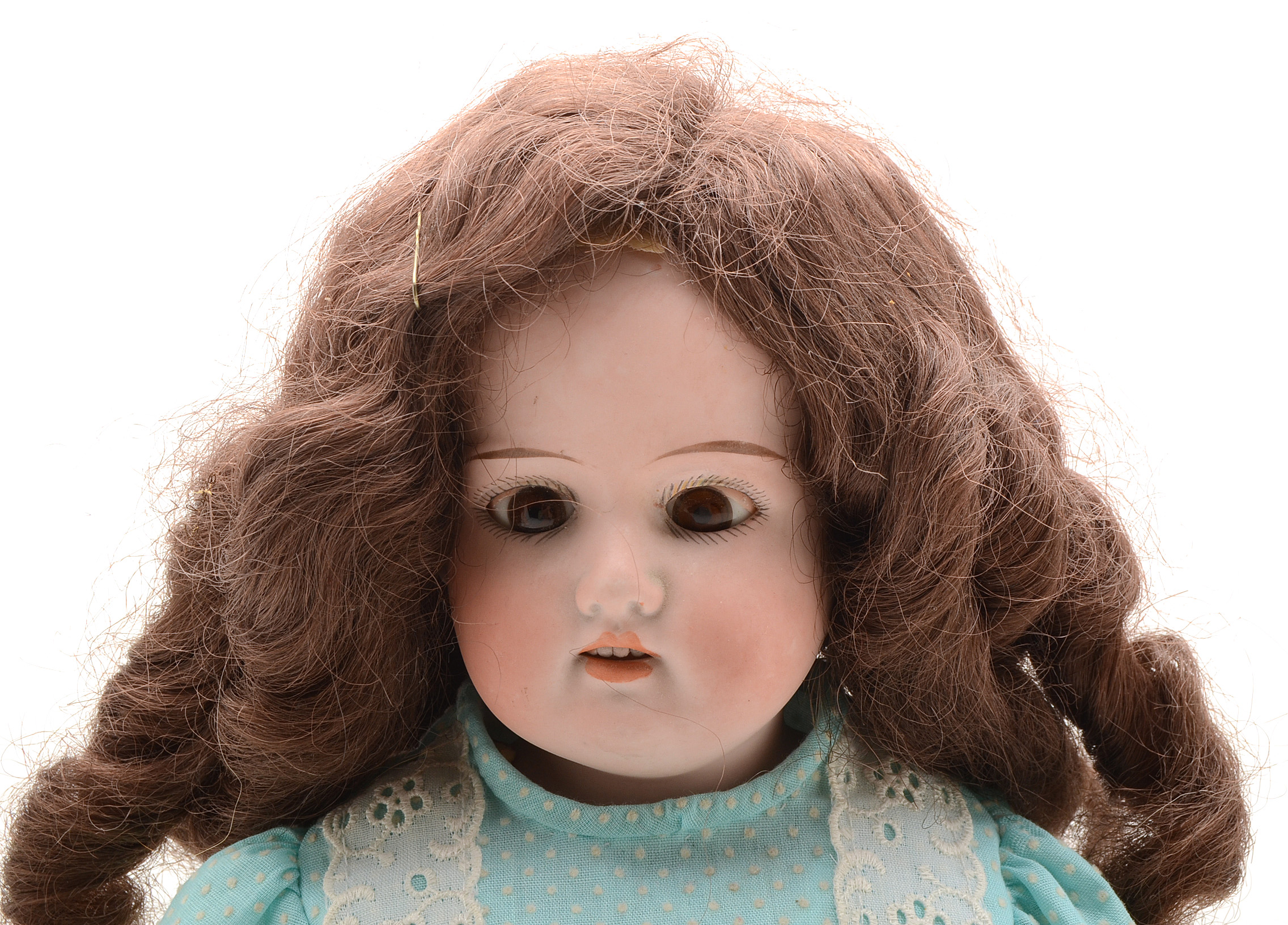 Antique Armand Marseille German Bisque Head Doll with Leather Body