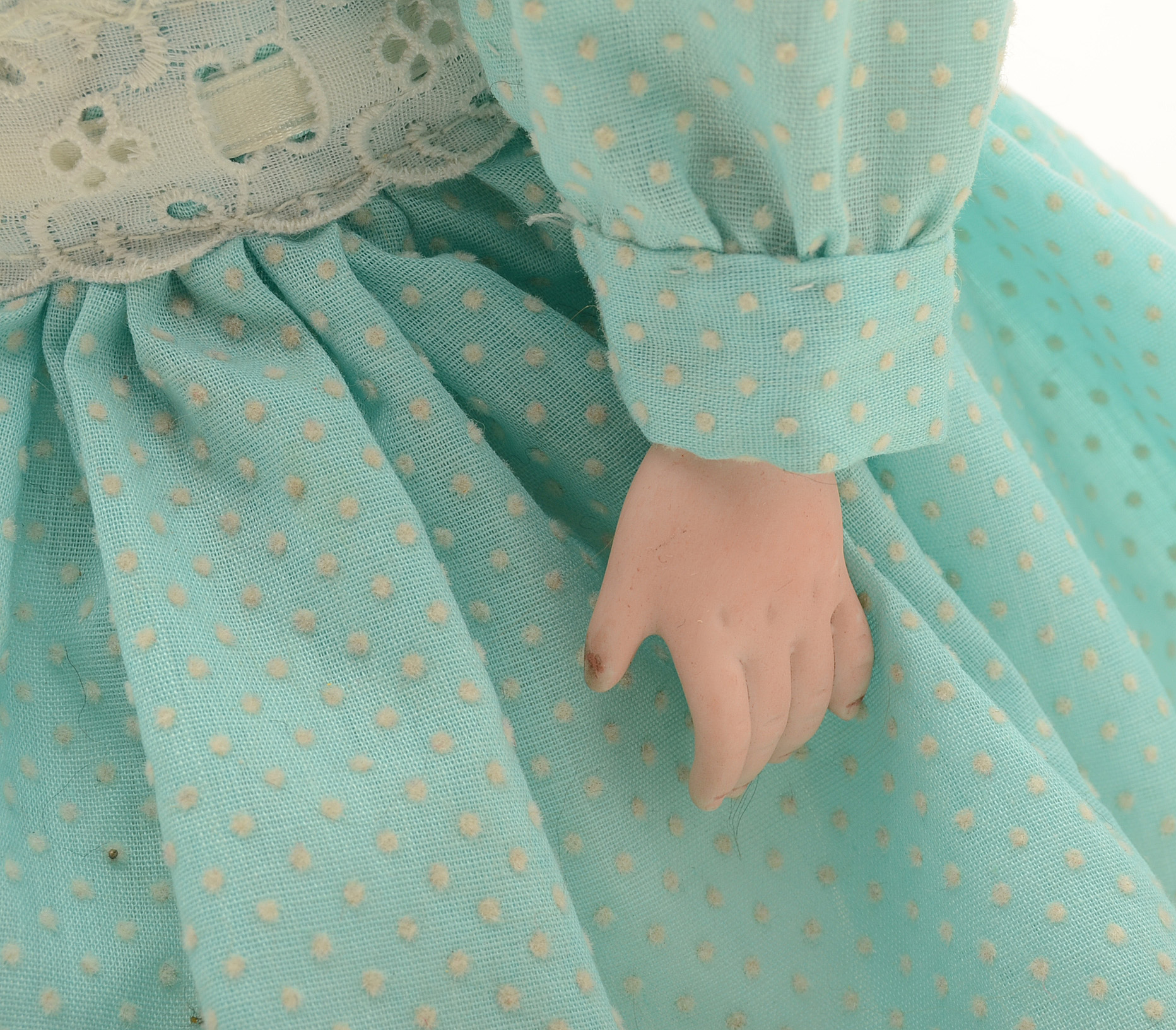 Antique Armand Marseille German Bisque Head Doll with Leather Body