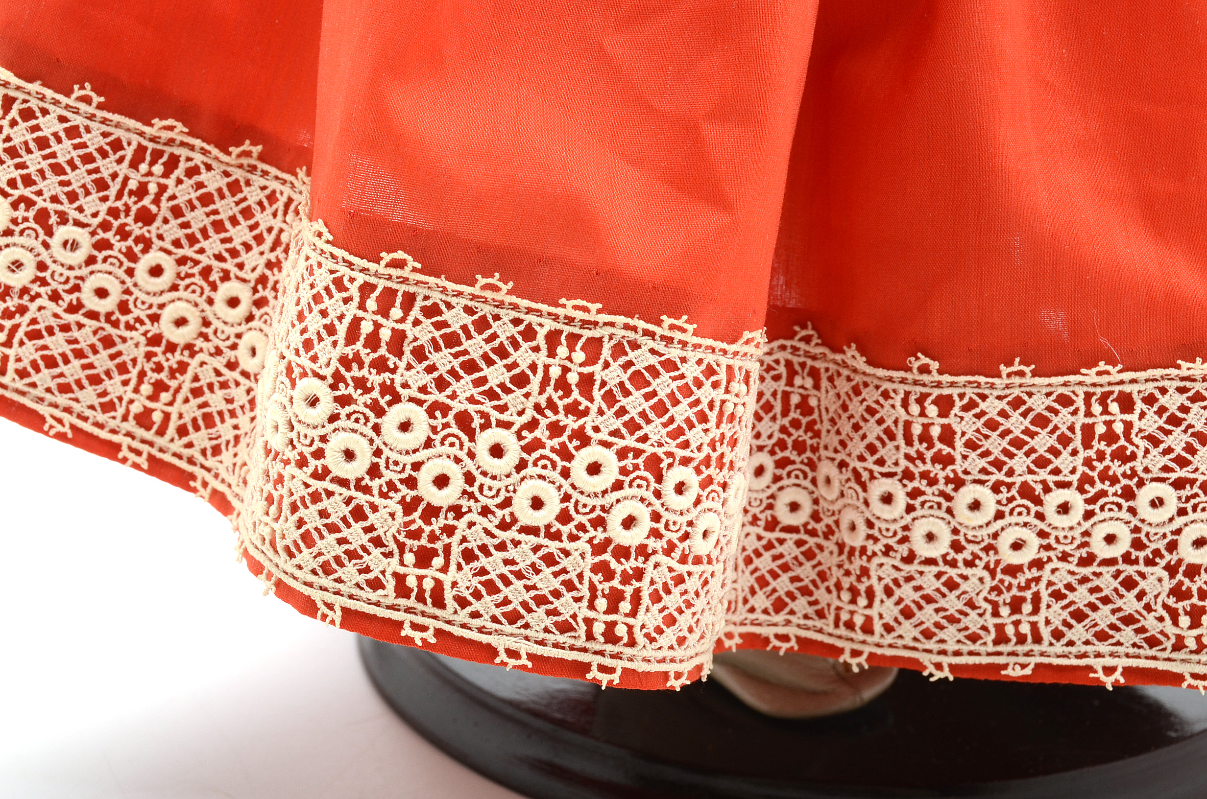 Antique German Bisque Head Karl Hartmann Doll in Red