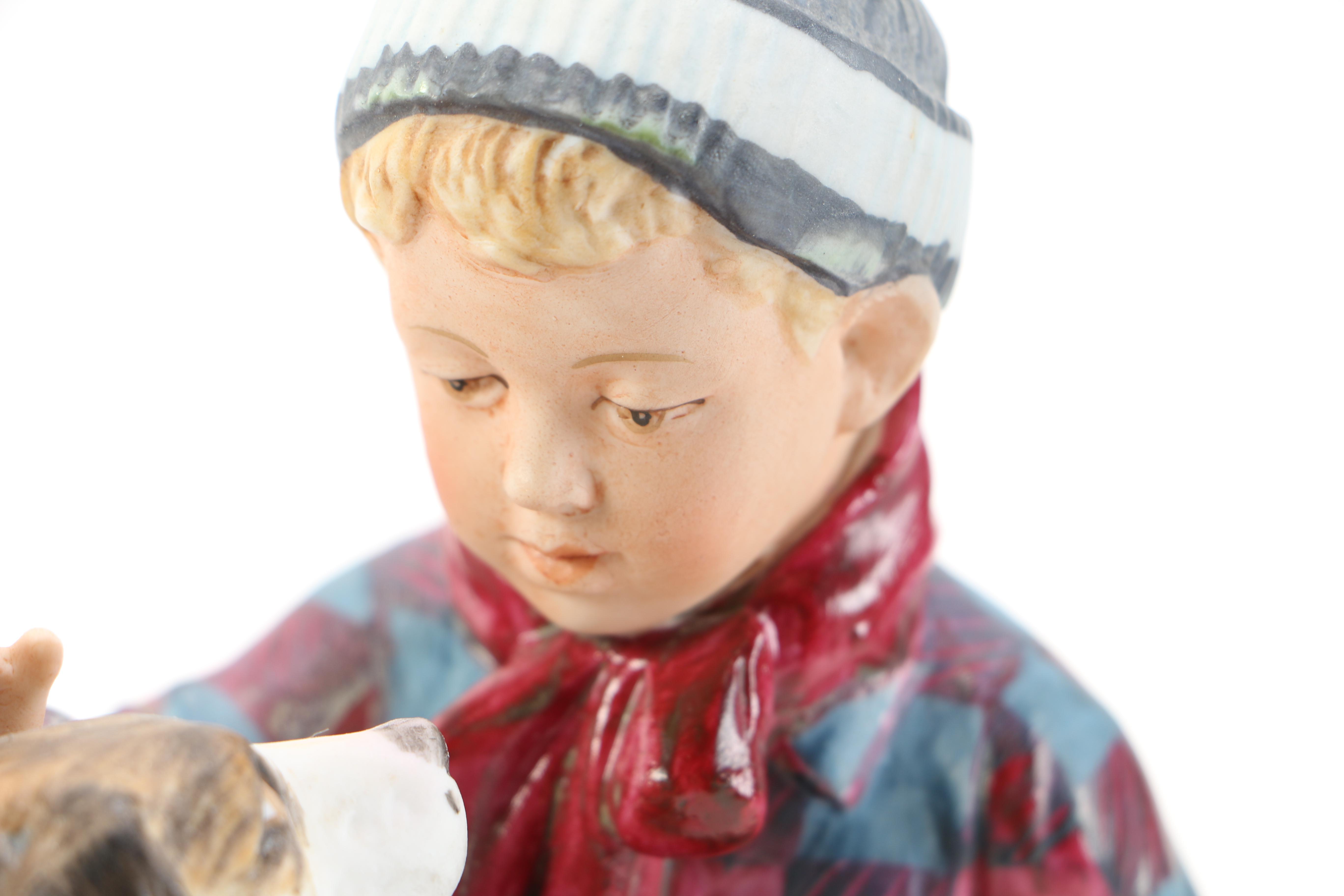 Gorham Norman Rockwell "Winter - A Boy Meets His Dog" China Figurine