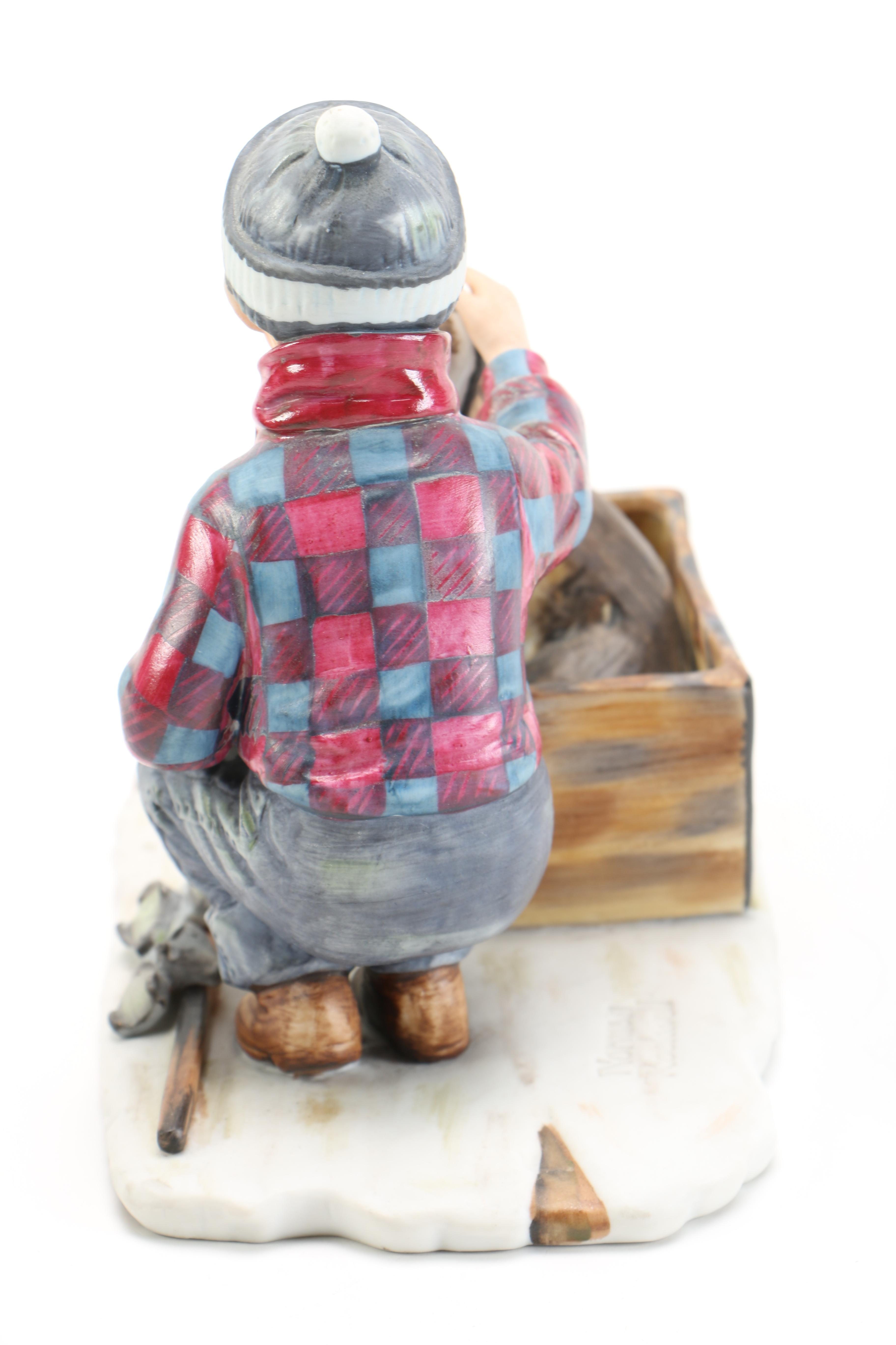 Gorham Norman Rockwell "Winter - A Boy Meets His Dog" China Figurine