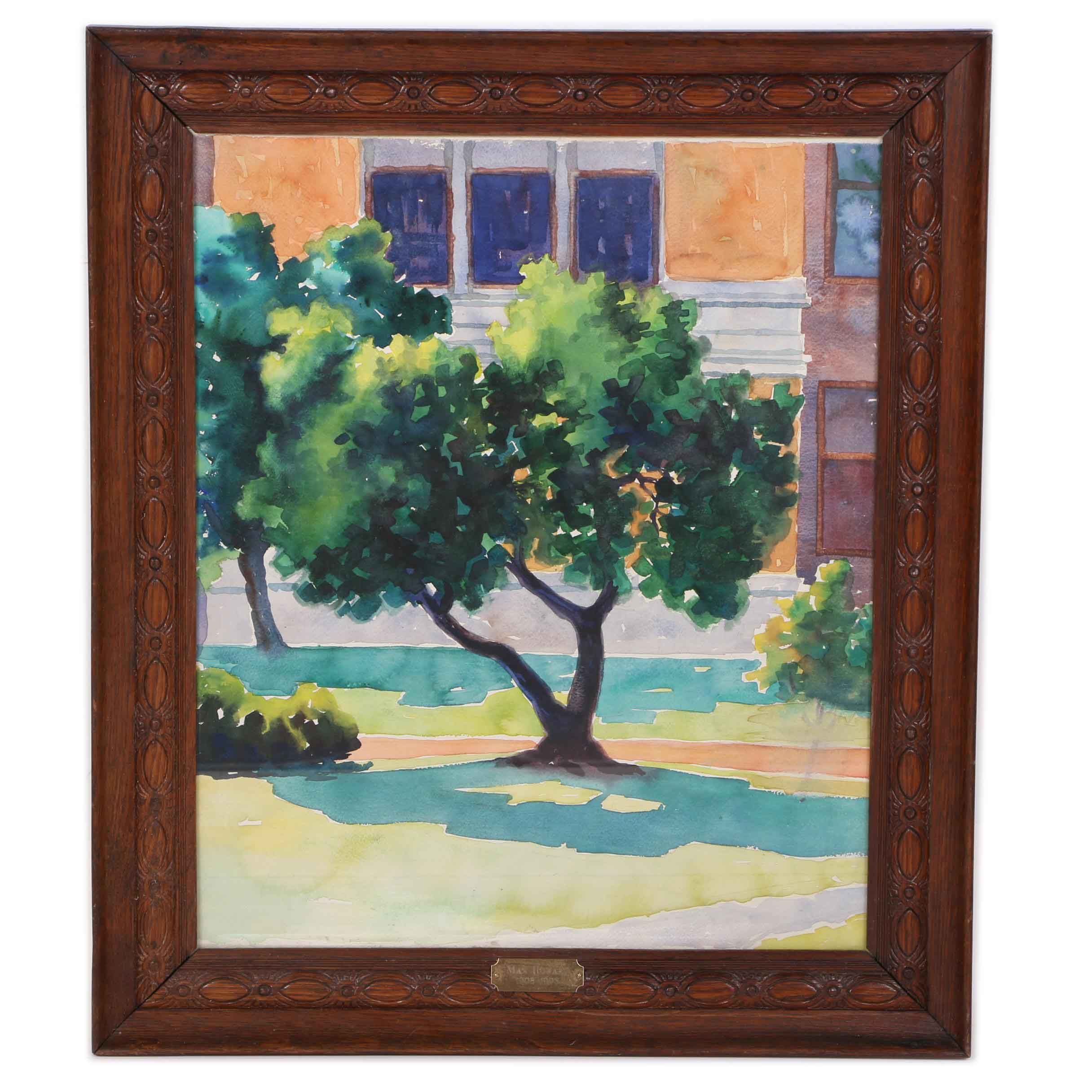 Max Howard Watercolor Painting of a Tree