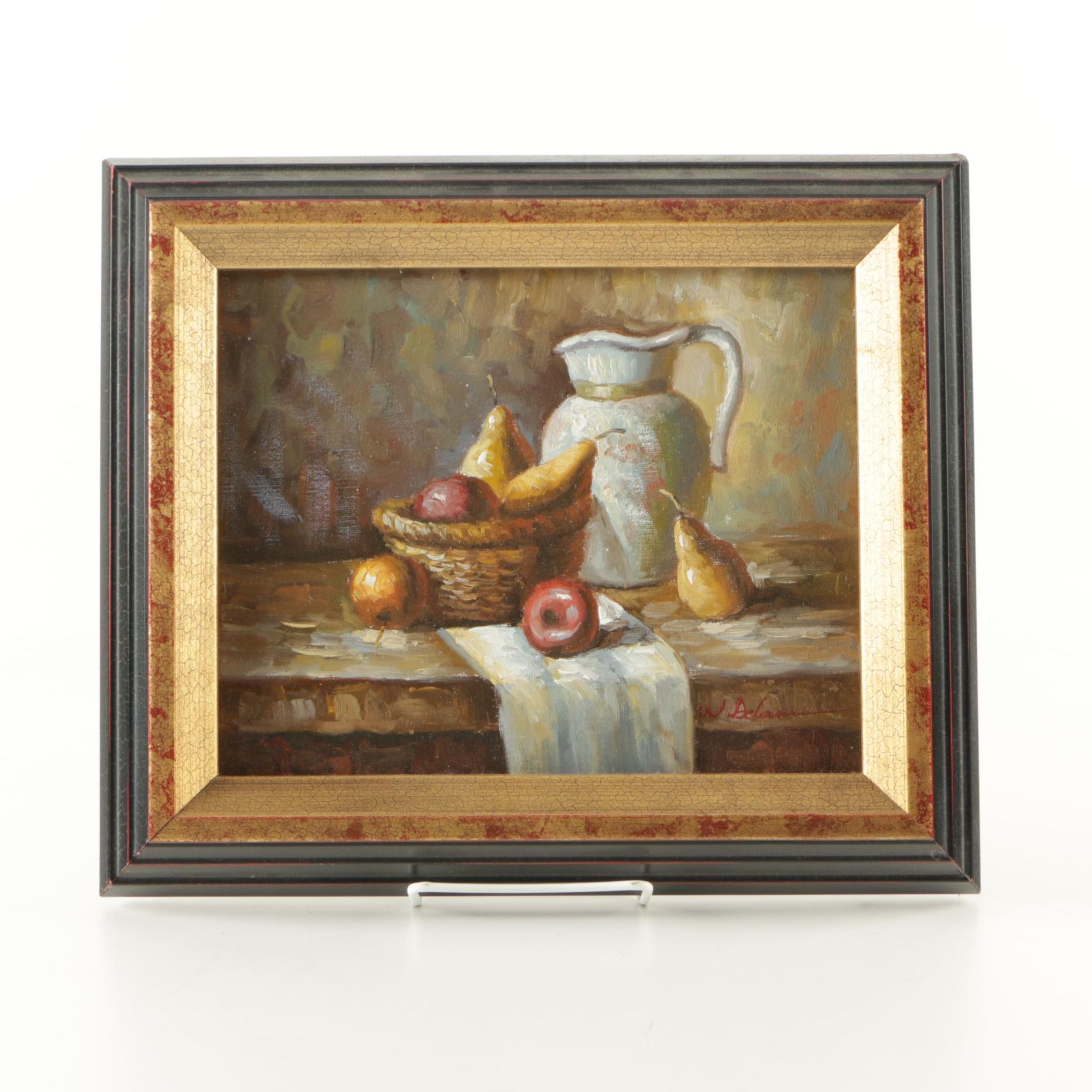 W. Adams Oil on Canvas Still Life Painting