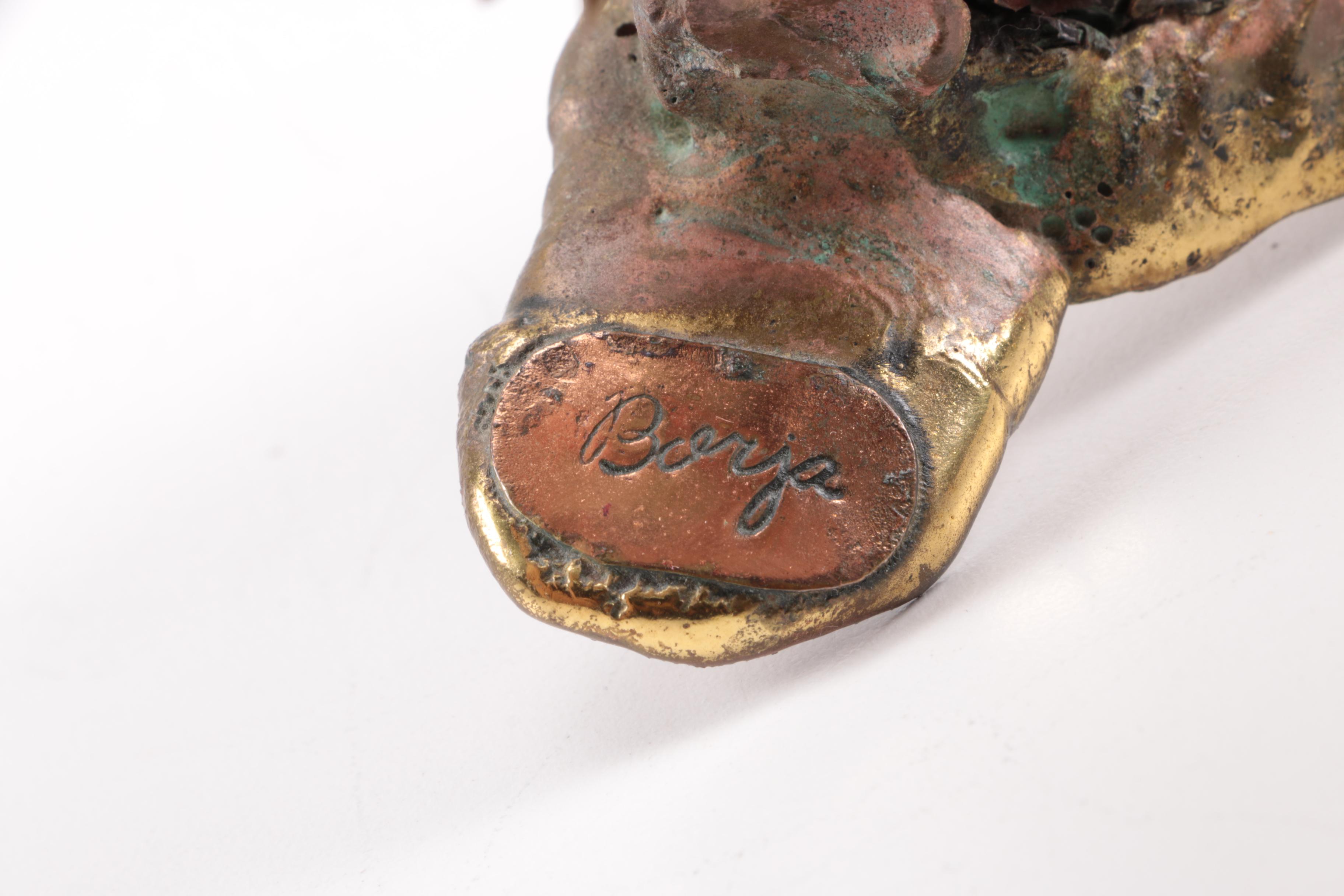 Martin Borja Brass Tone Metal and Amethyst Sculpture