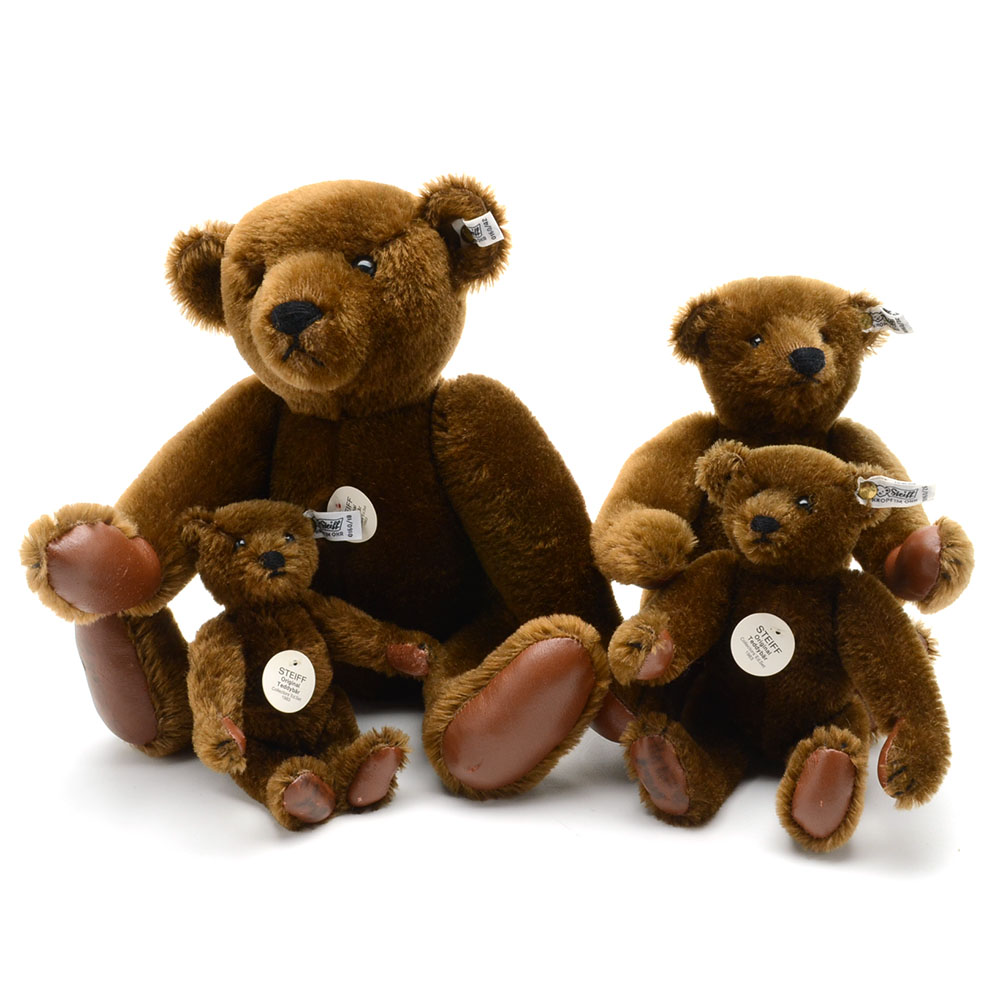 Steiff Official Replica of the Original Teddybear Chocloate Brown Bear Set of Five