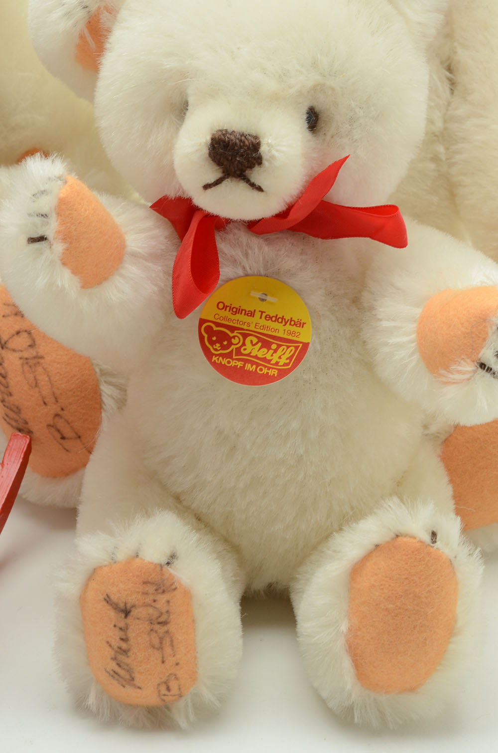 Steiff 1982 Original White Mohair Teddy Bear Set of Five